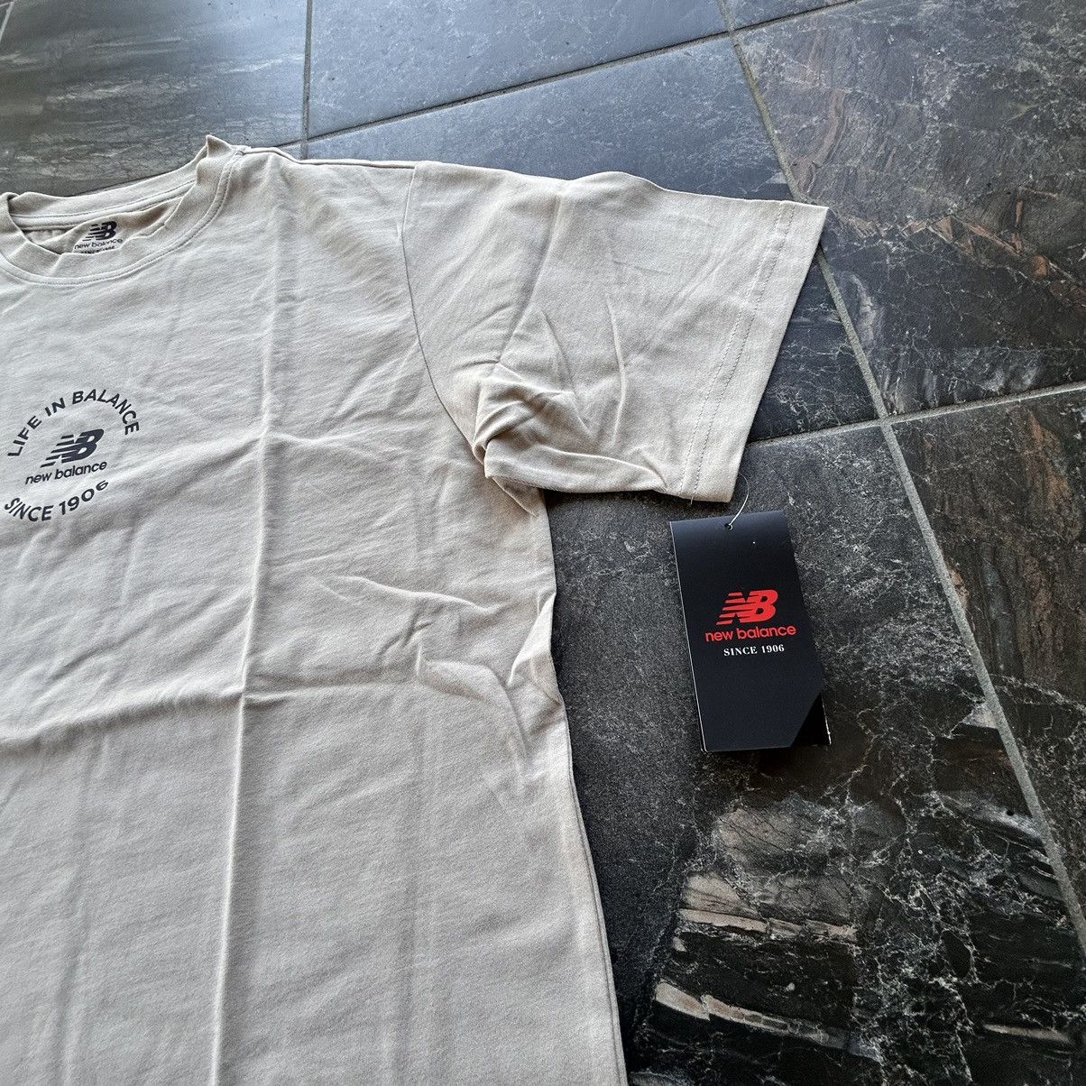New Balance New Balance Life In Balance Beige Spell-Out Athletic T-shirt Size US S / EU 44-46 / 1 - 3 Thumbnail