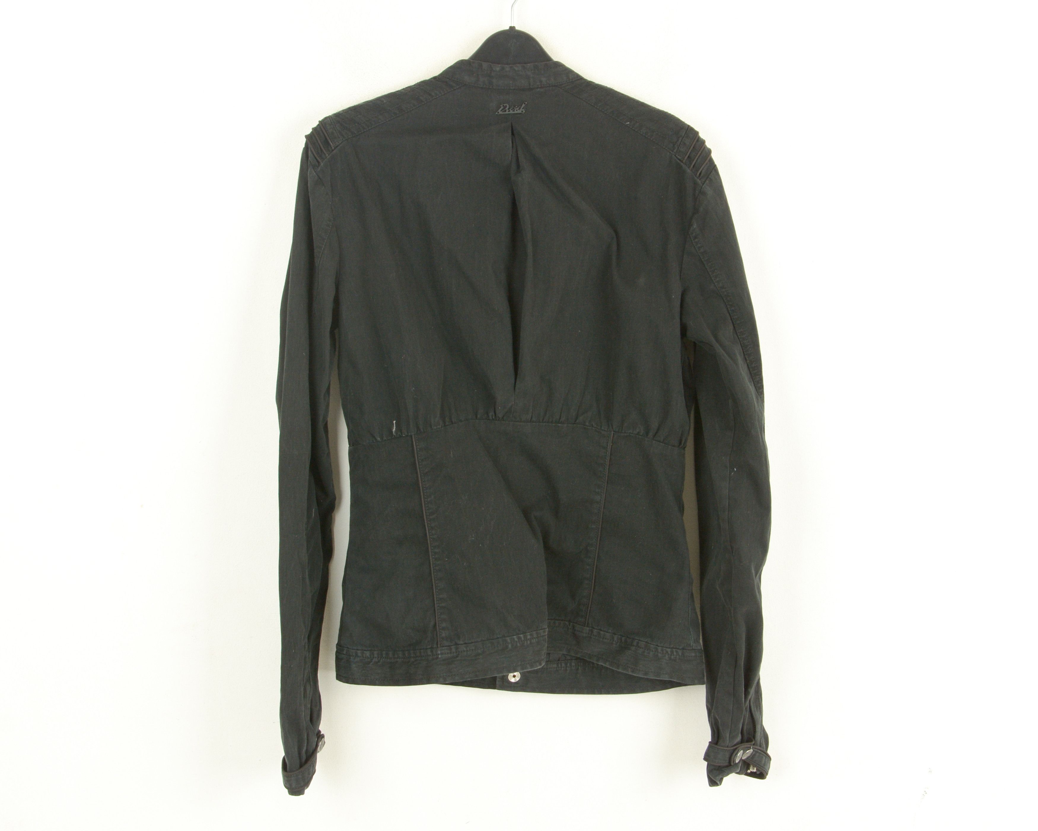 Diesel Jacket Women L Coat Waisted Blazer Cotton Denim Biker Moto Size L / US 10 / IT 46 - 4 Thumbnail