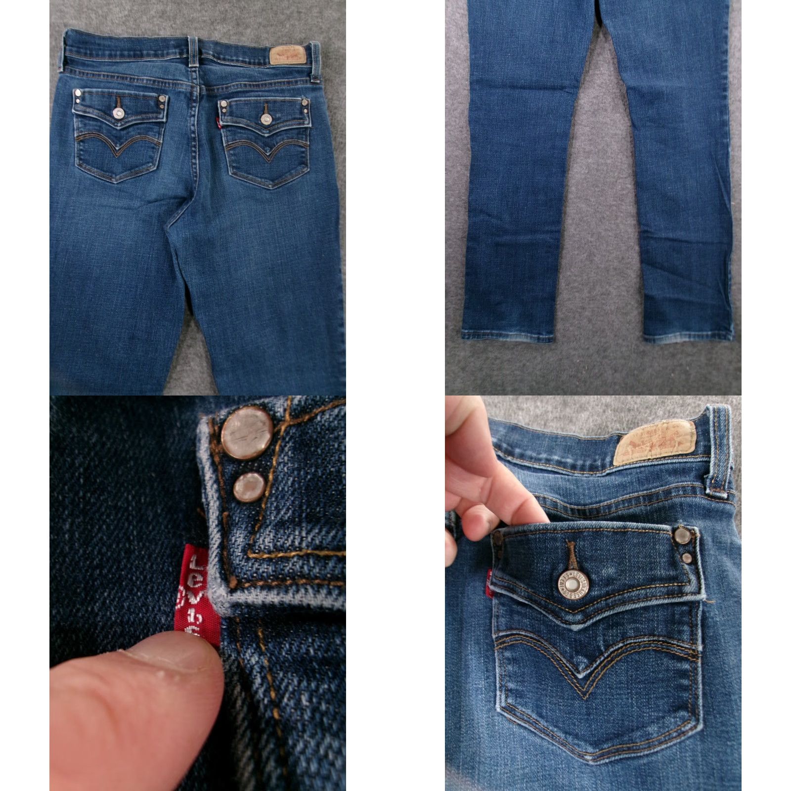 Levi's VINTAGE Levi's 505 Jeans Women 8 Blue Straight Regular Dark Wash Distressed 80s 90s Logo Cowboy Rock Western 5-Pocket Womens Size 30" / US 8 / IT 44 - 9 Thumbnail