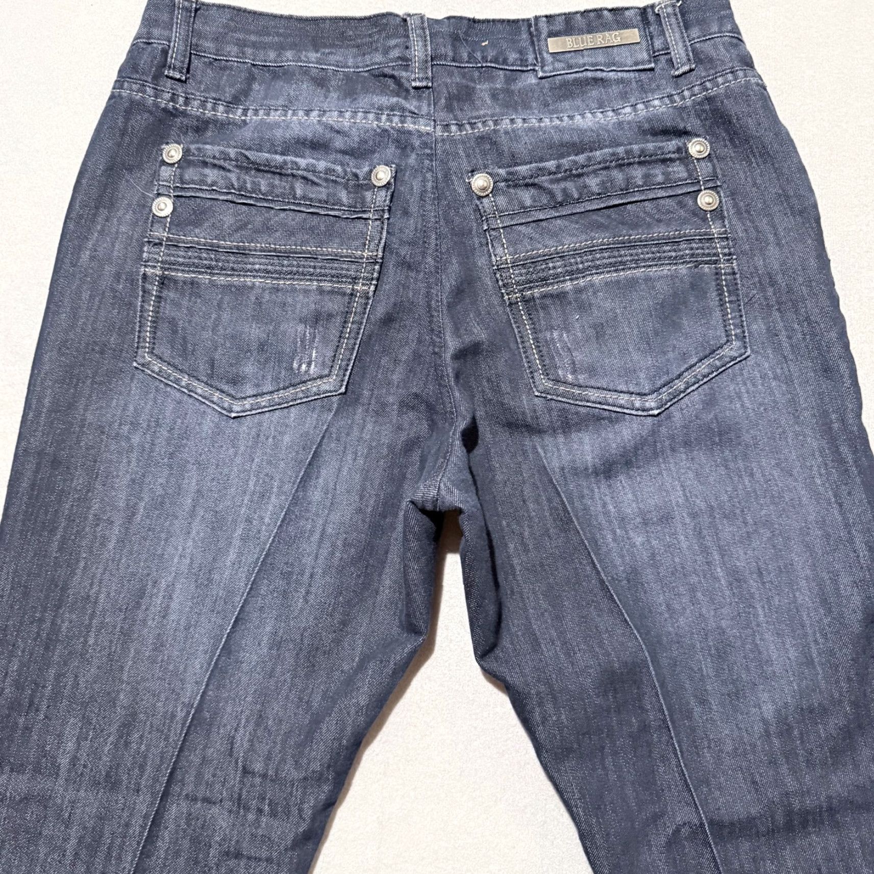 Denime Blue Rag Jeans Women Blue Denim Distressed Straight Leg 35X30.5 Classic Modern 5-Pocket Womens Size 24" / US 00 / IT 34 - 4 Thumbnail