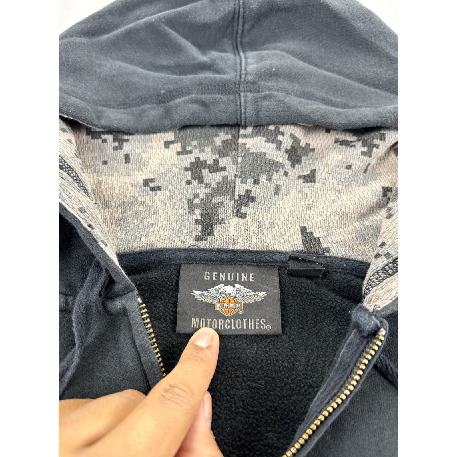 Harley Davidson VINTAGE Harley-Davidson Hoodie Mens M Gray Full Zip Wounded Warrior Fleece Camo Size US M / EU 48-50 / 2 - 3 Thumbnail