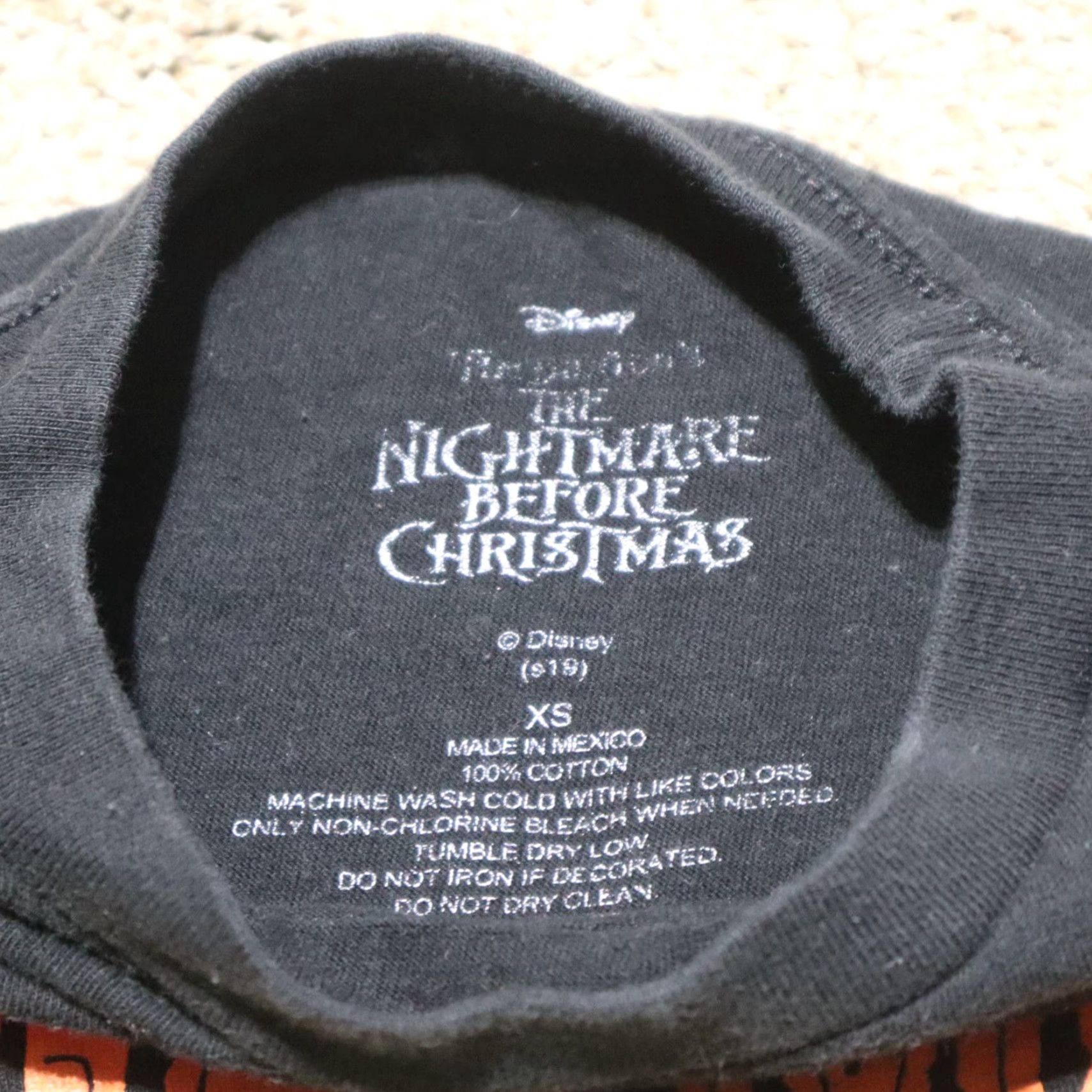 Vintage Jack Skellington The Nightmare before Christmas Shirt XS Black Crew Neck 100% Cotton Graphic Tee Men Size US XS / EU 42 / 0 - 2 Thumbnail