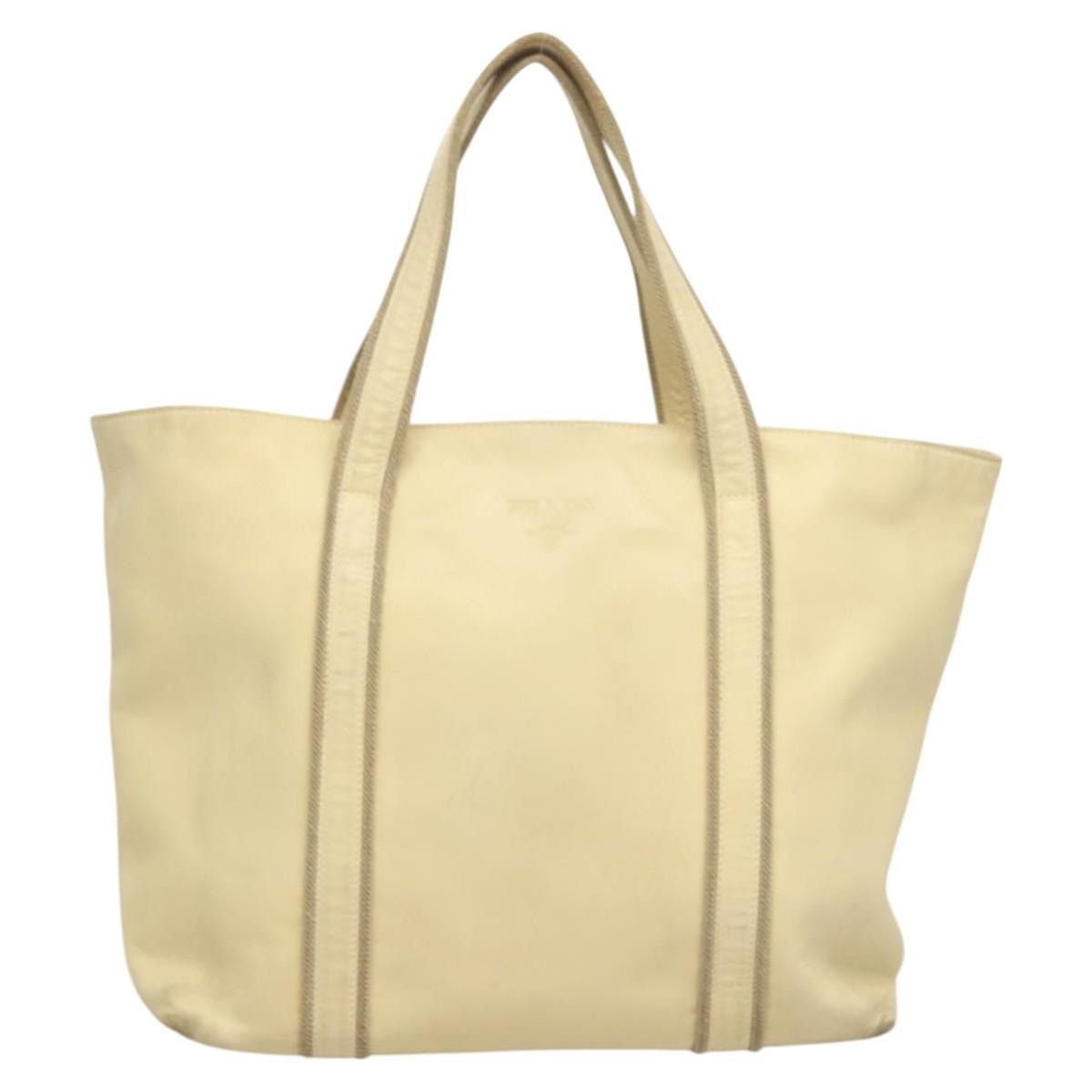 Prada PRADA Hand Bag Leather Cream Silver Size ONE SIZE - 2 Thumbnail