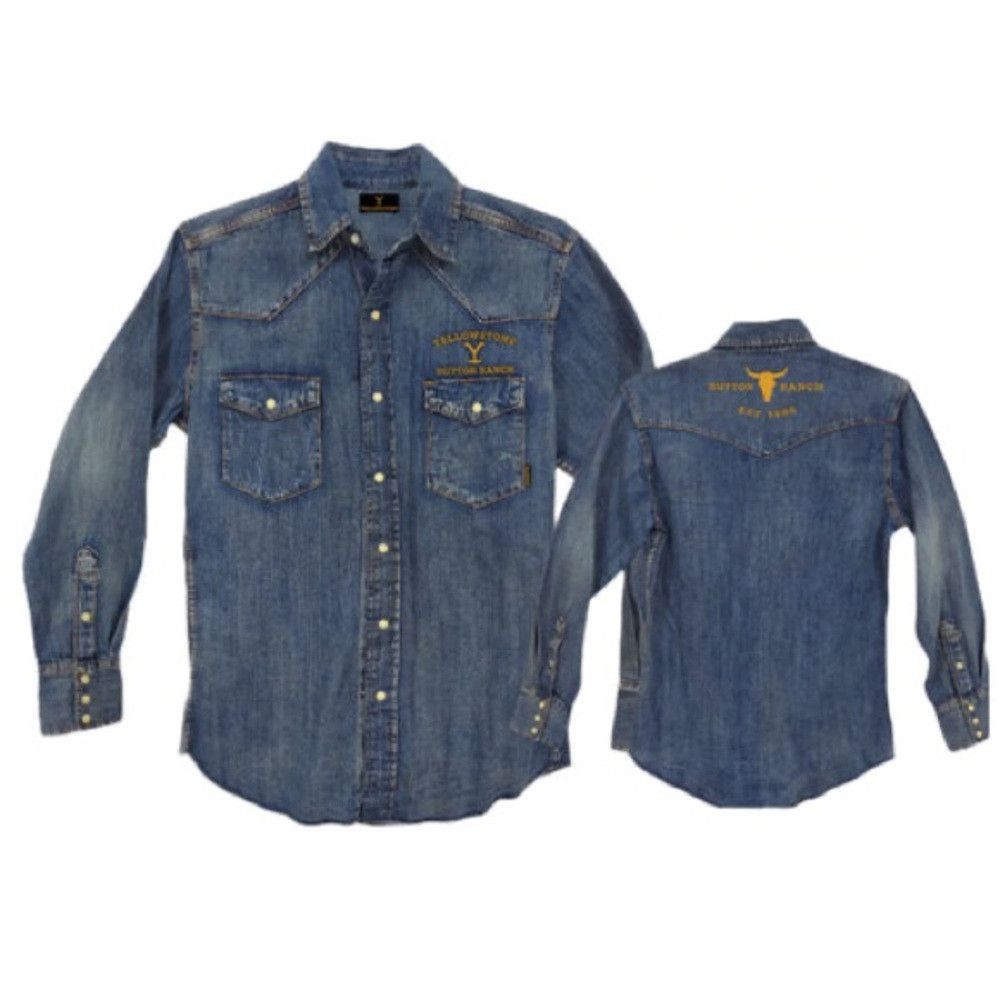 Other Yellowstone Dutton Ranch Western Denim Shirt Snap Button S Size US S / EU 44-46 / 1 - 1 Thumbnail