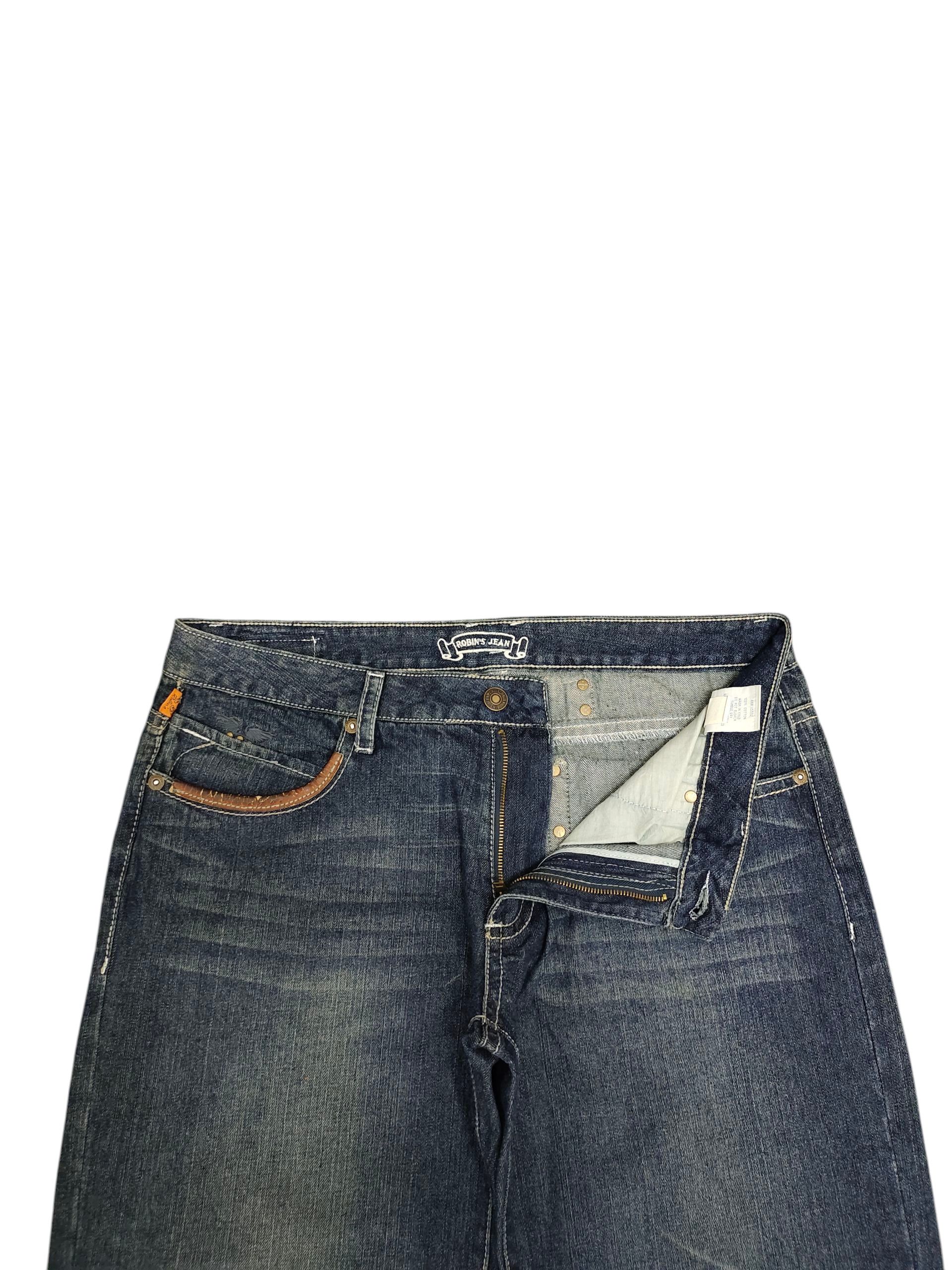 Robins Jeans Robins Jeans Studded Leather Trim Denim Jeans Size US 38 / EU 54 - 9 Thumbnail