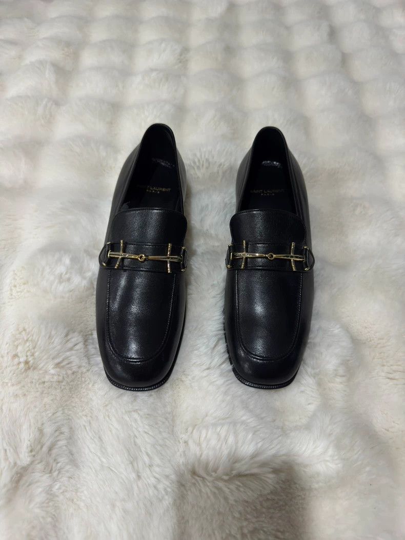 Saint Laurent Paris Saint laurent paris Black and gold loafers shoes 2506-Nexta Size US 8 / EU 41 - 2 Thumbnail