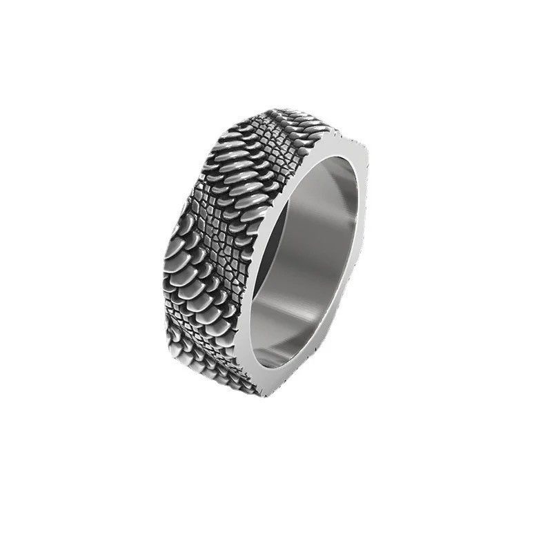 Jewelry × Vintage Vintage Python Wilderness Snake Scale Dragon Scale Ring Size ONE SIZE - 5 Thumbnail