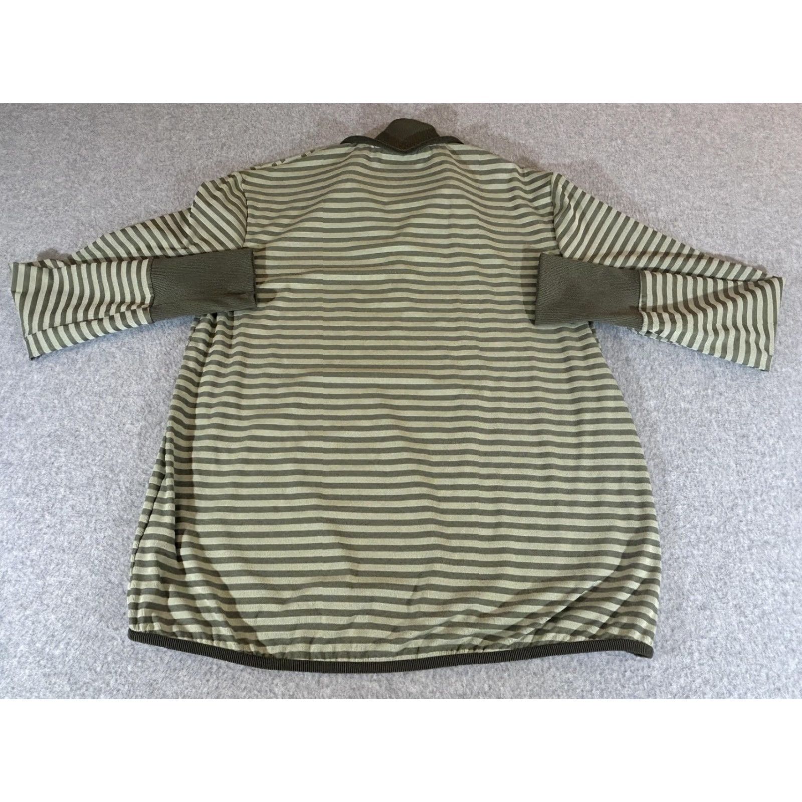 Nike Nike Dri-FIT Pullover Shirt Womens M Green Striped 1/4 Zip Mock Neck Long Sleeve Activewear Top Size M / US 6-8 / IT 42-44 - 8 Thumbnail
