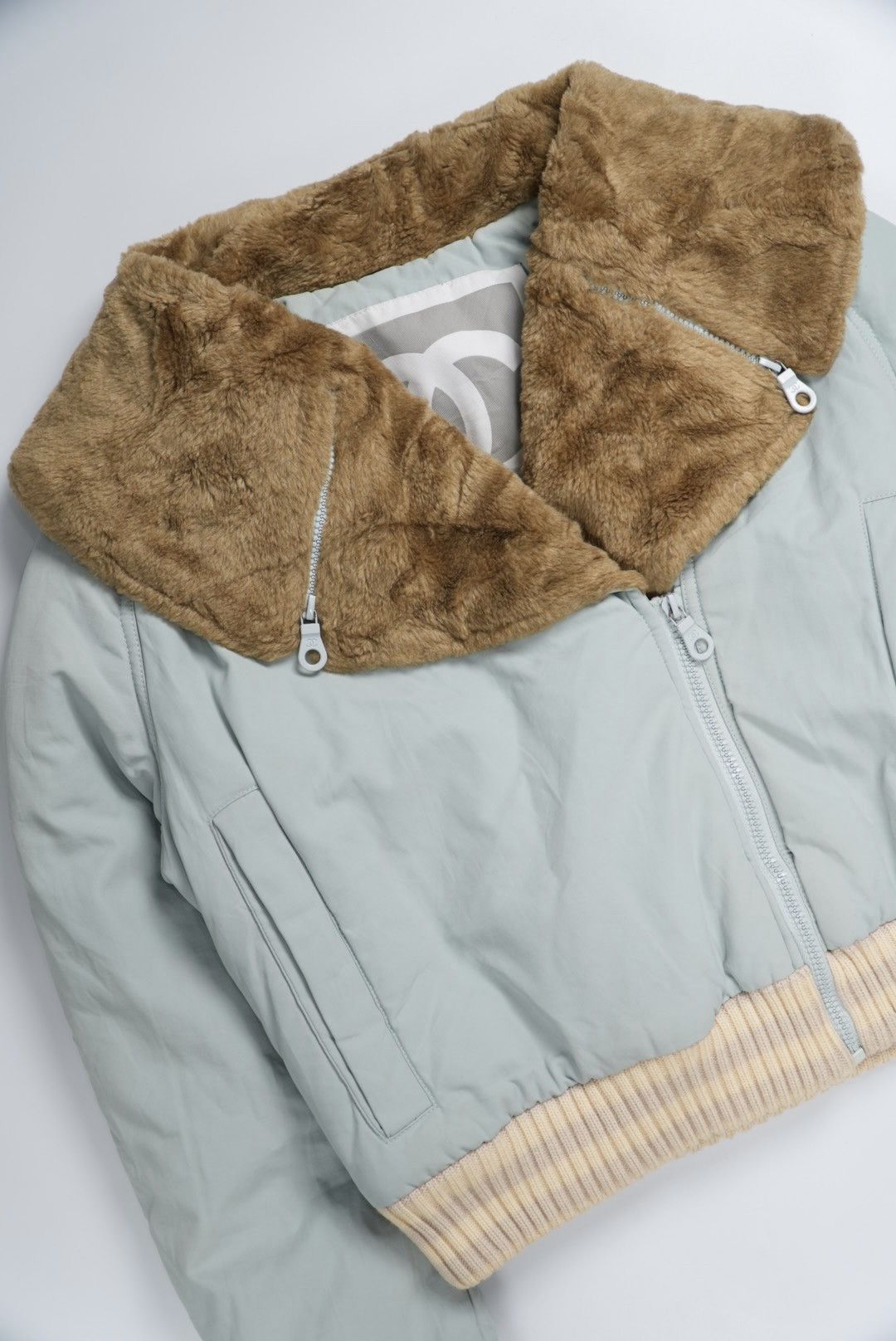 Chanel Chanel Sports Fall 2001 Blue CC Fur Bomber Jacket Size S / US 4 / IT 40 - 3 Thumbnail