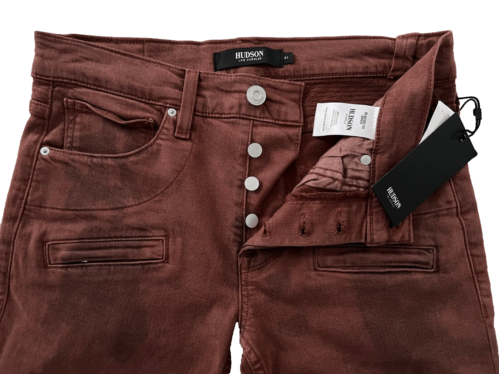 Hudson Hudson Los Angeles Blinder V2 Moto Skinny Biker Jeans ( 31 ) Size US 31 - 5 Thumbnail