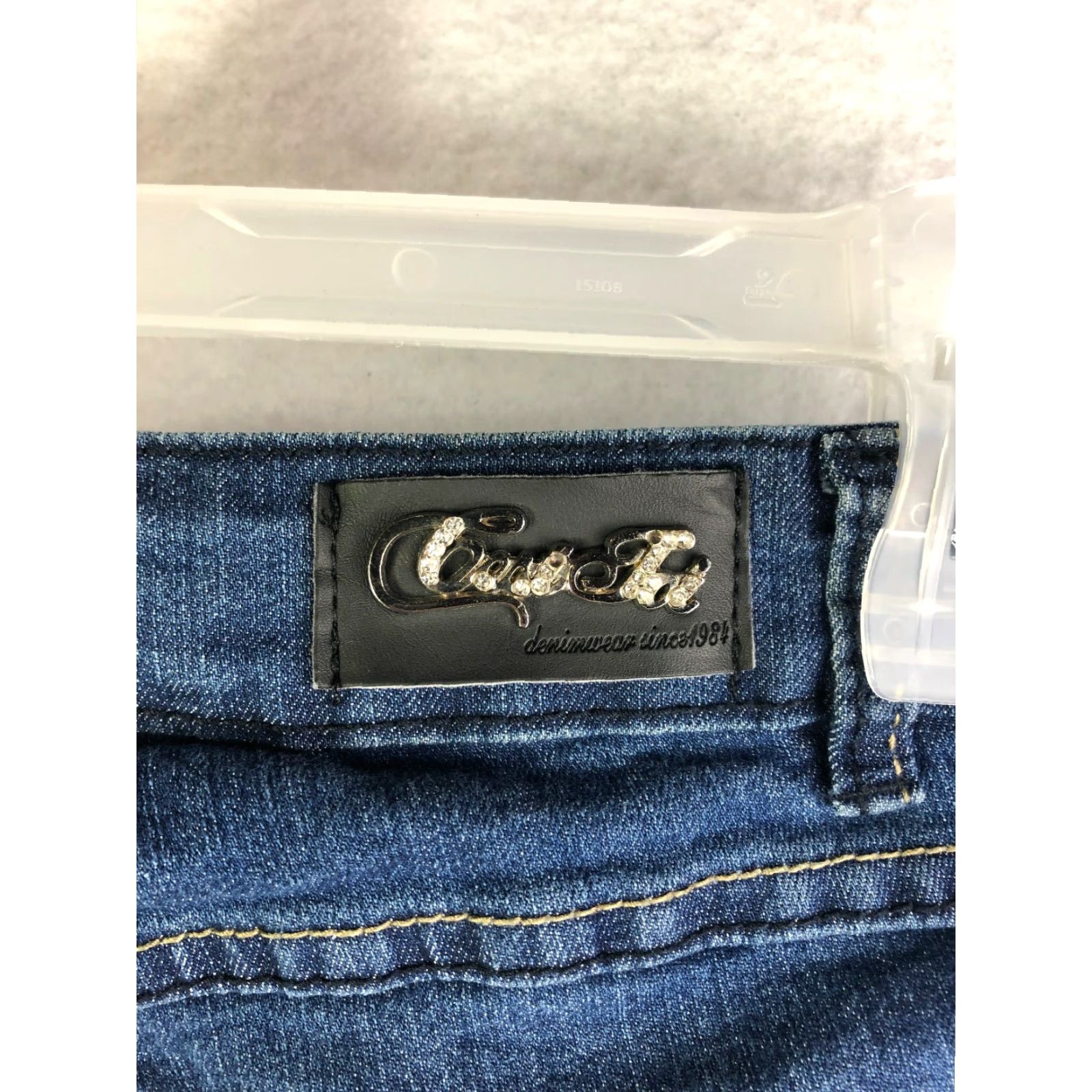 Denime C'est Toi Jeans Juniors Size 1 Mid Rise Dark Wash Blue Denim Jeans - Regular Fit, Zip, Cotton, Denim, Women's? Size 25" / US 0 / IT 36 - 6 Thumbnail