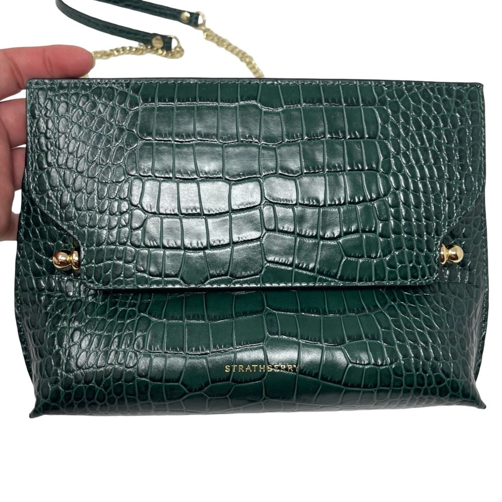 Strathberry Strathberry Stylist Crossbody Bag Green Bottle crock emboss Size ONE SIZE - 5 Thumbnail