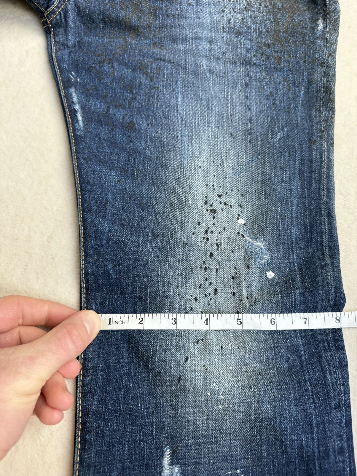 Dsquared2 SS16 Dsquared2 denim suit pant jeans distressed waxed paint Size US 34 / EU 50 - 4 Thumbnail