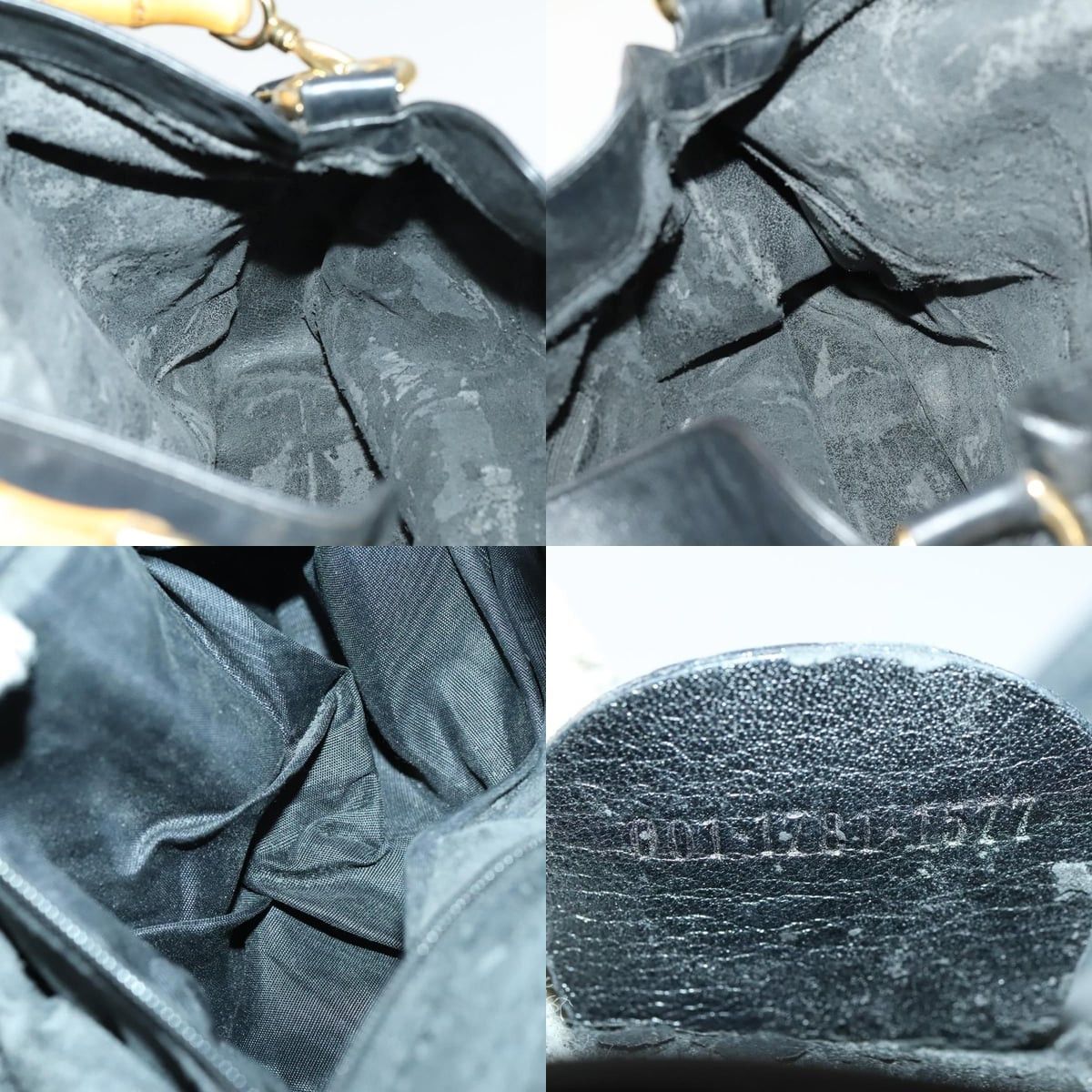 Gucci GUCCI Bamboo Handbag Leather Black Gold 001 1781 001 1781 Size ONE SIZE - 12 Thumbnail