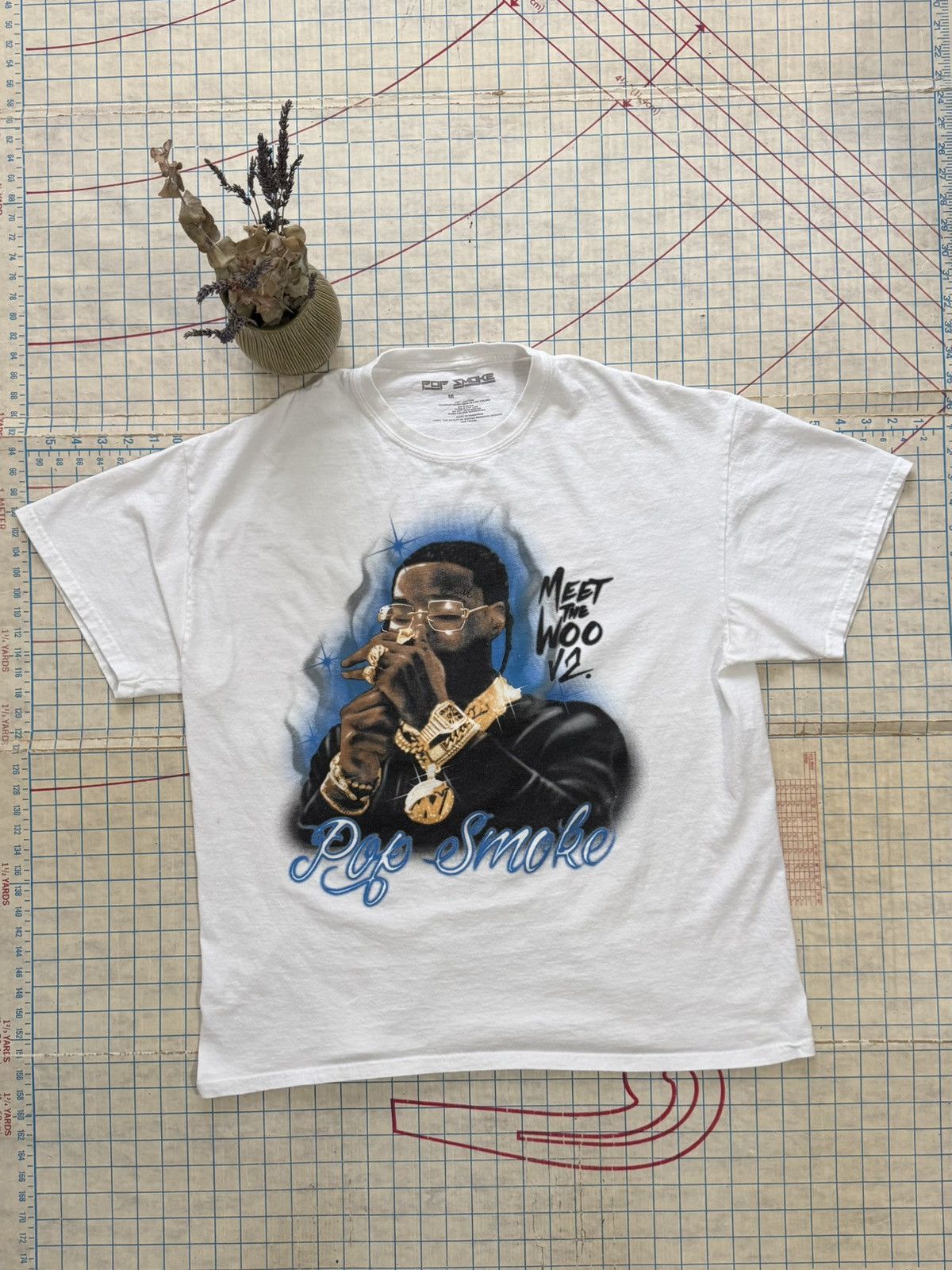 Rap Tees Pop Smoke Meet The Woo V2 White Tee Mens Size Medium Size US M / EU 48-50 / 2 - 3 Thumbnail