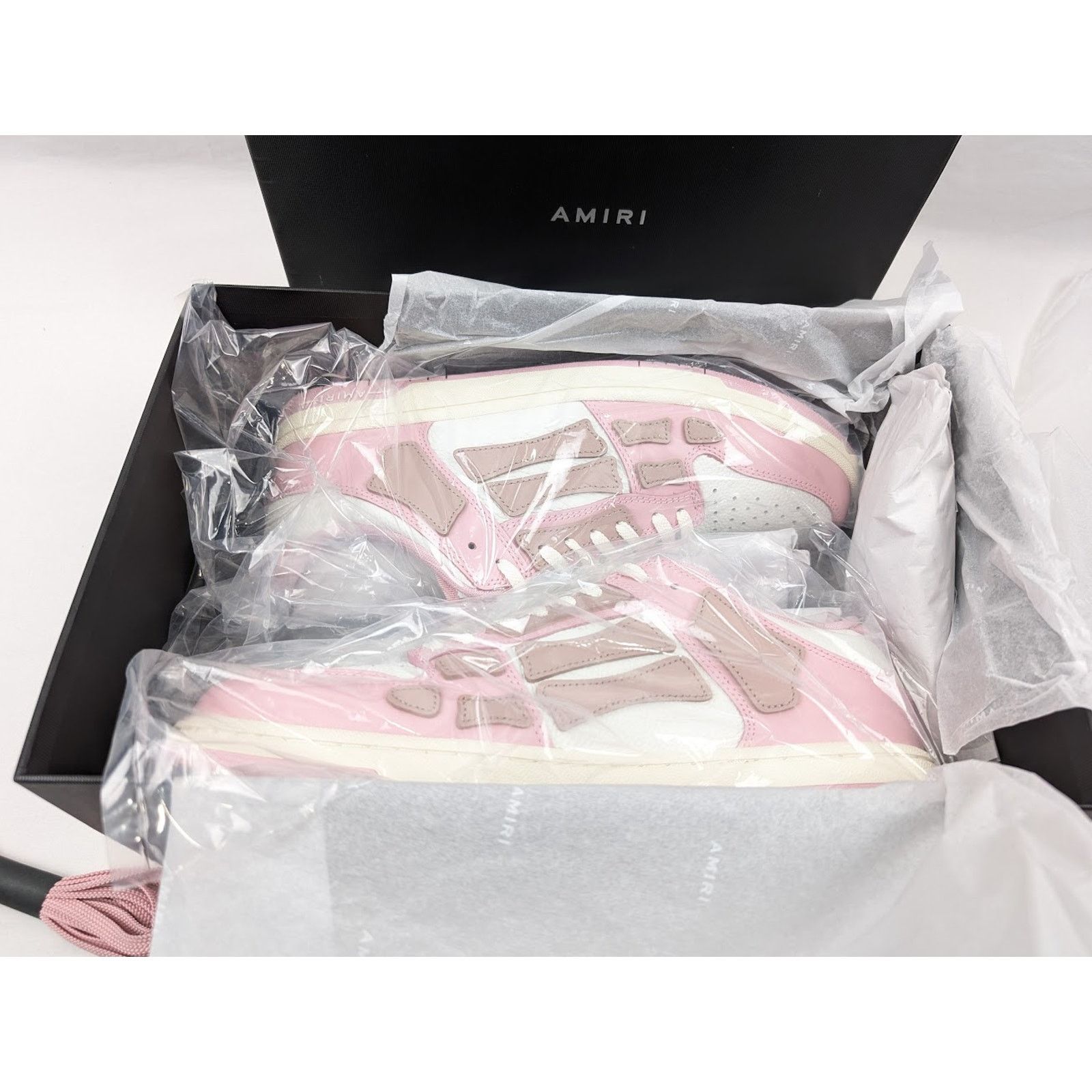 Amiri o1rshd1 Skelton Low-Top Sneakers in Rose Pink/White Size US 13 / EU 46 - 21 Thumbnail
