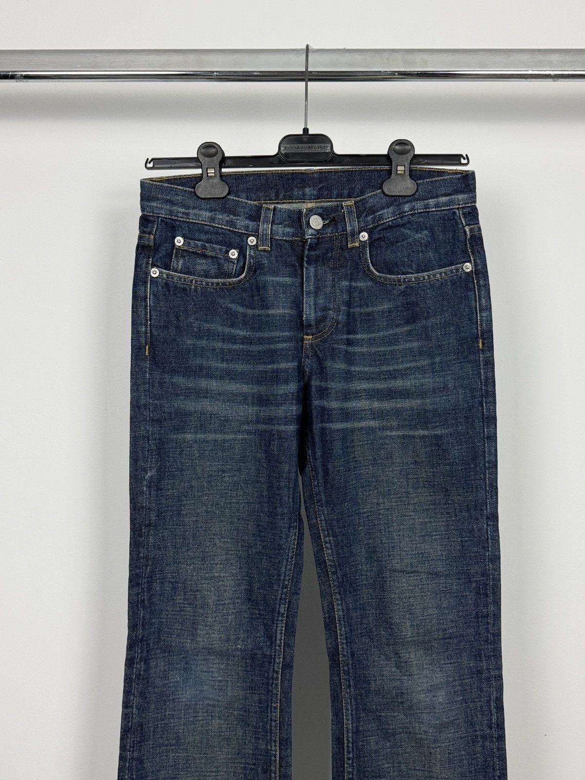 Helmut Lang Helmut Lang 2000’s Overdyed Low Waist Bootcut Denim Jeans Size 25" / US 0 / IT 36 - 2 Thumbnail