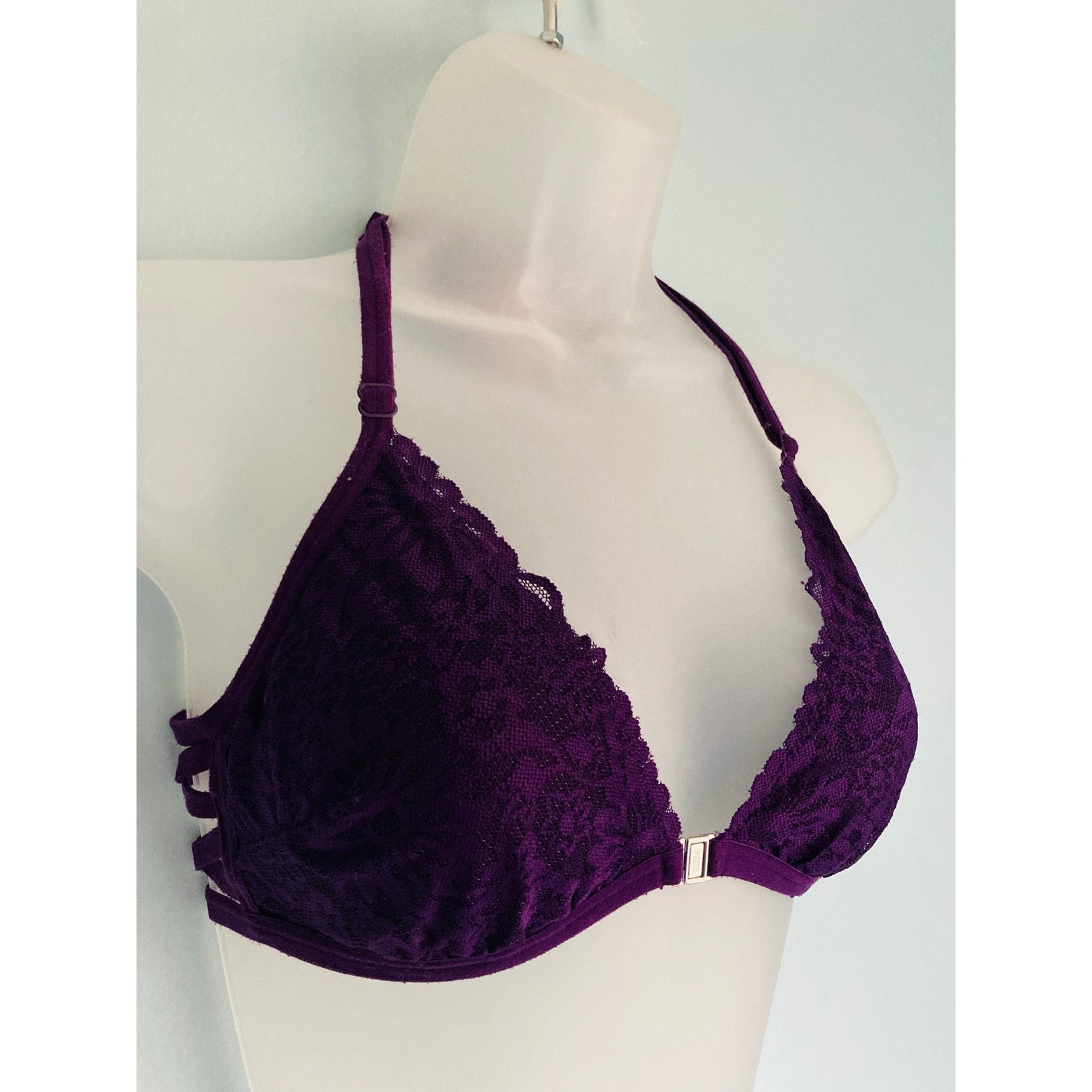 Pink Victoria's Secret PINK Bralette Medium Purple Front Closure Size ONE SIZE - 2 Thumbnail