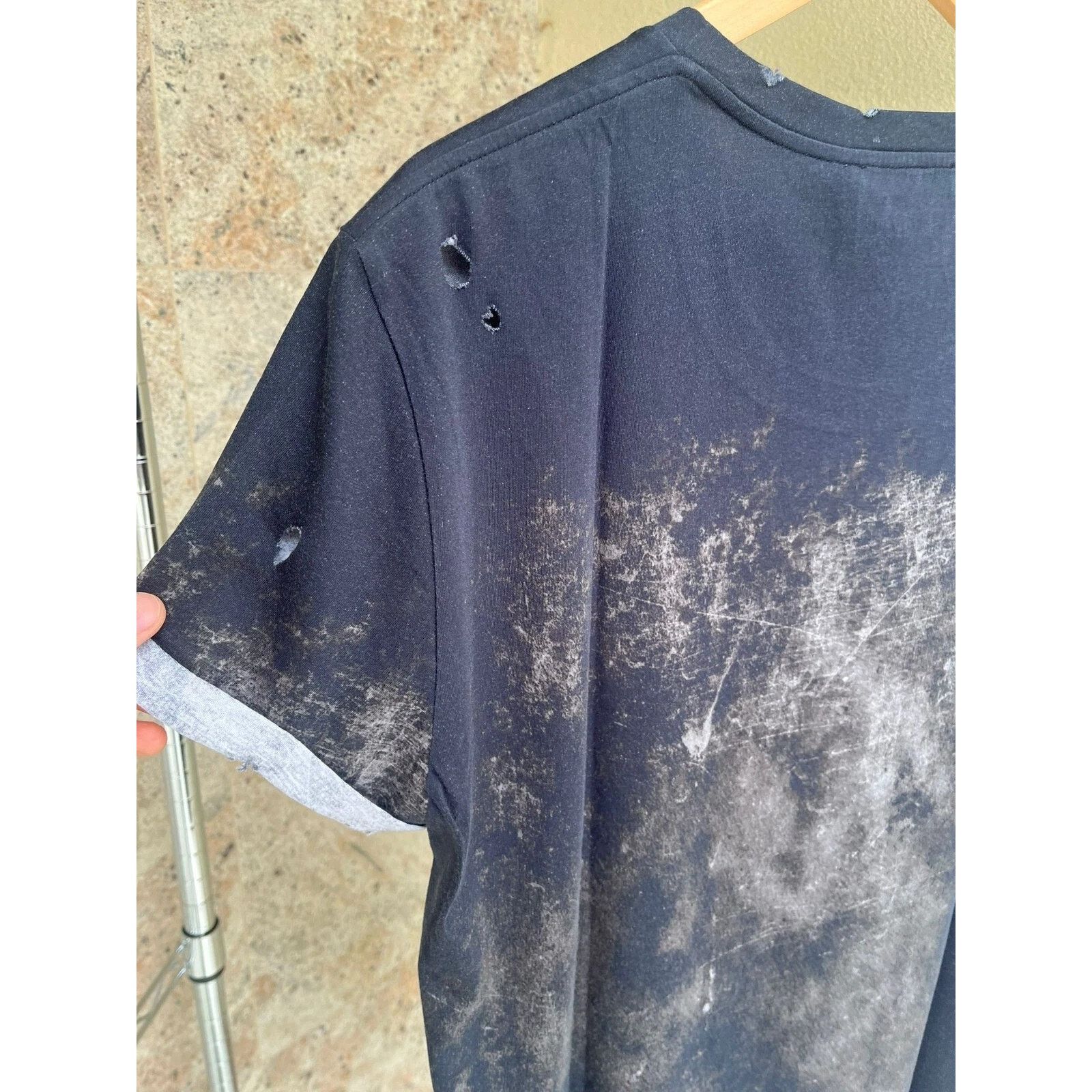 Balmain o1rshd1 Eagle & Balmain Logo Print Distressed T-Shirt Size US S / EU 44-46 / 1 - 9 Thumbnail