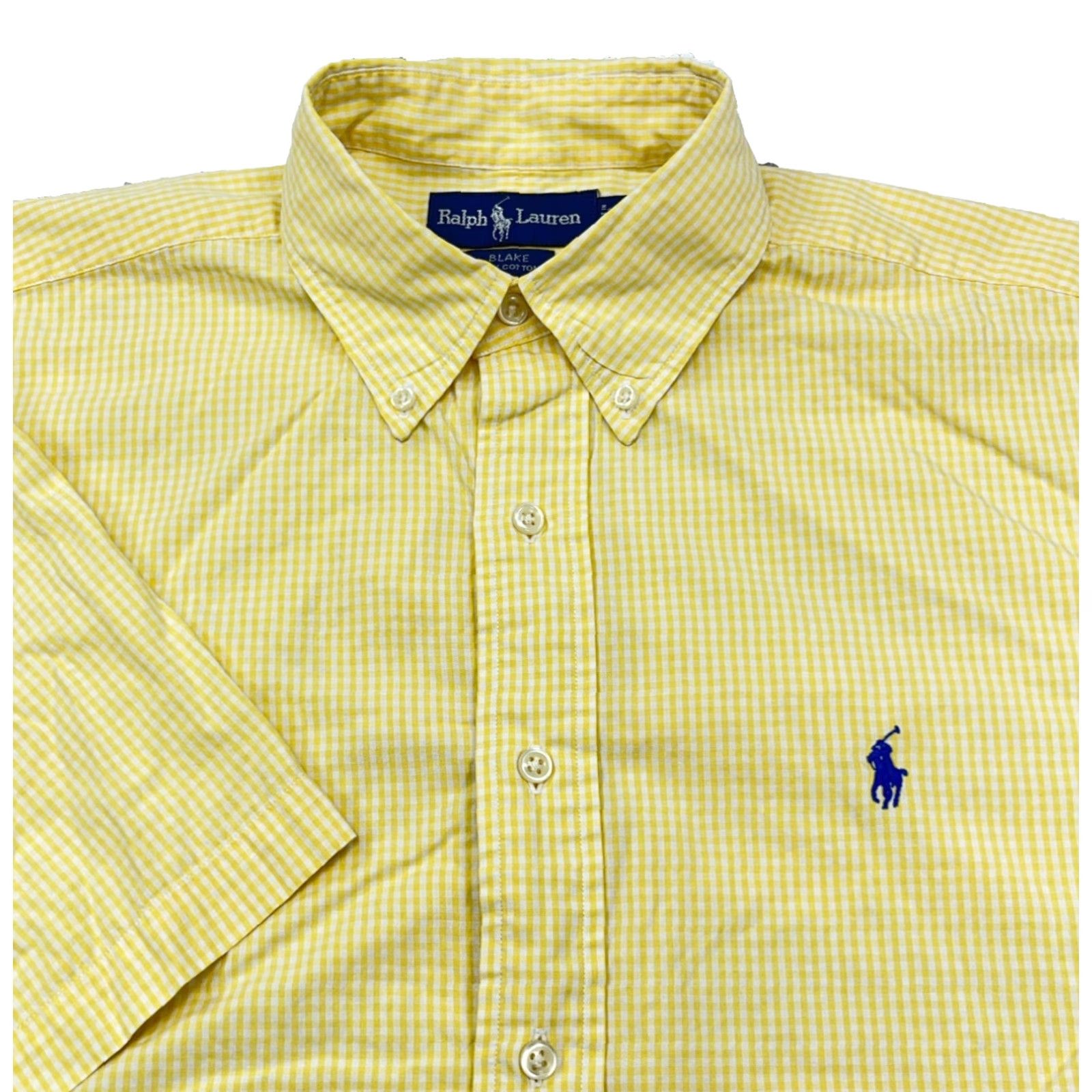 Ralph Lauren Ralph Lauren Shirt Men Large Yellow Check Button Up Blue Pony Blake Dress Poplin Size 42R - 2 Thumbnail
