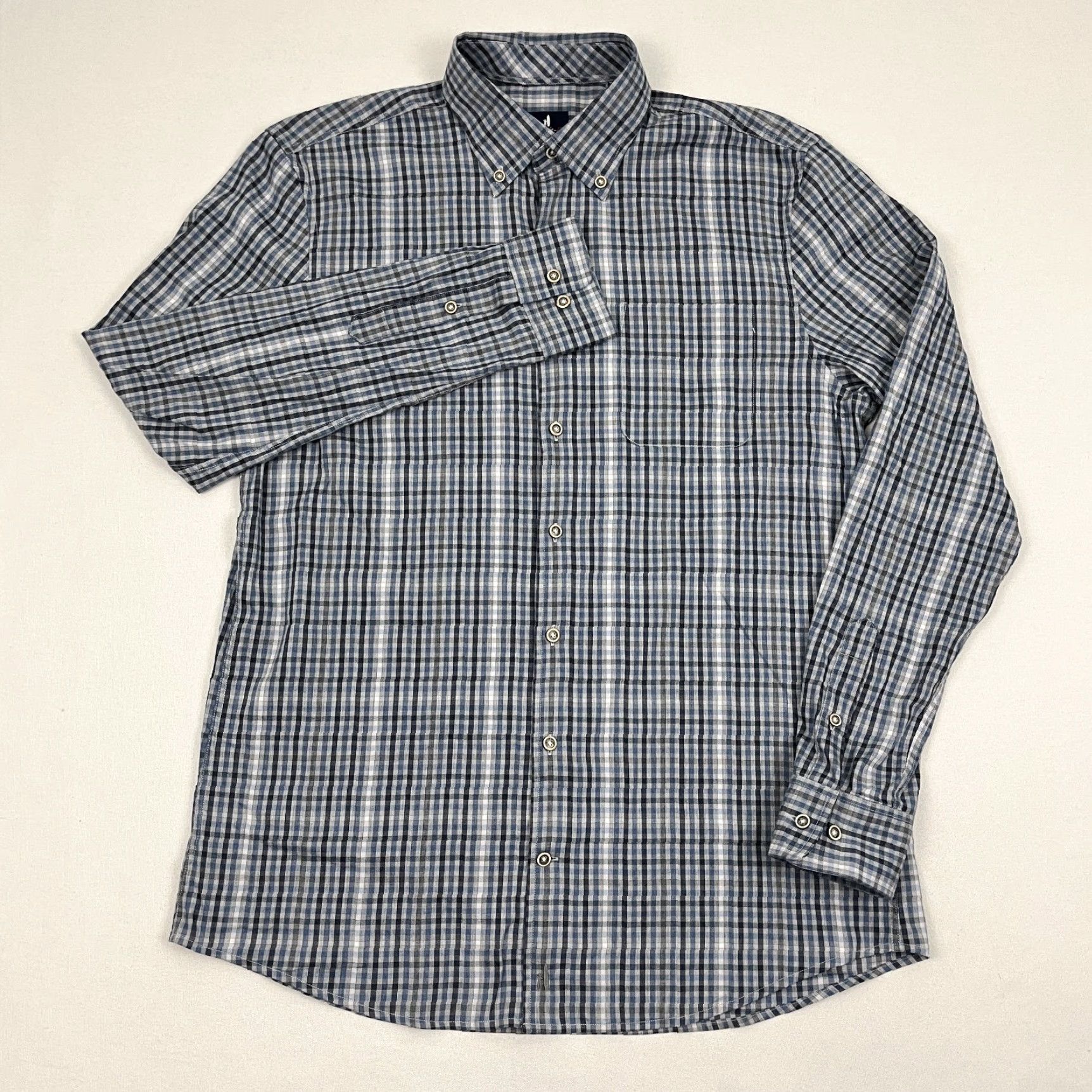 johnnie-O johnnie-O Matthew Shirt Mens M Blue Plaid Button-Down Casual Shirt Size US M / EU 48-50 / 2 - 3 Thumbnail
