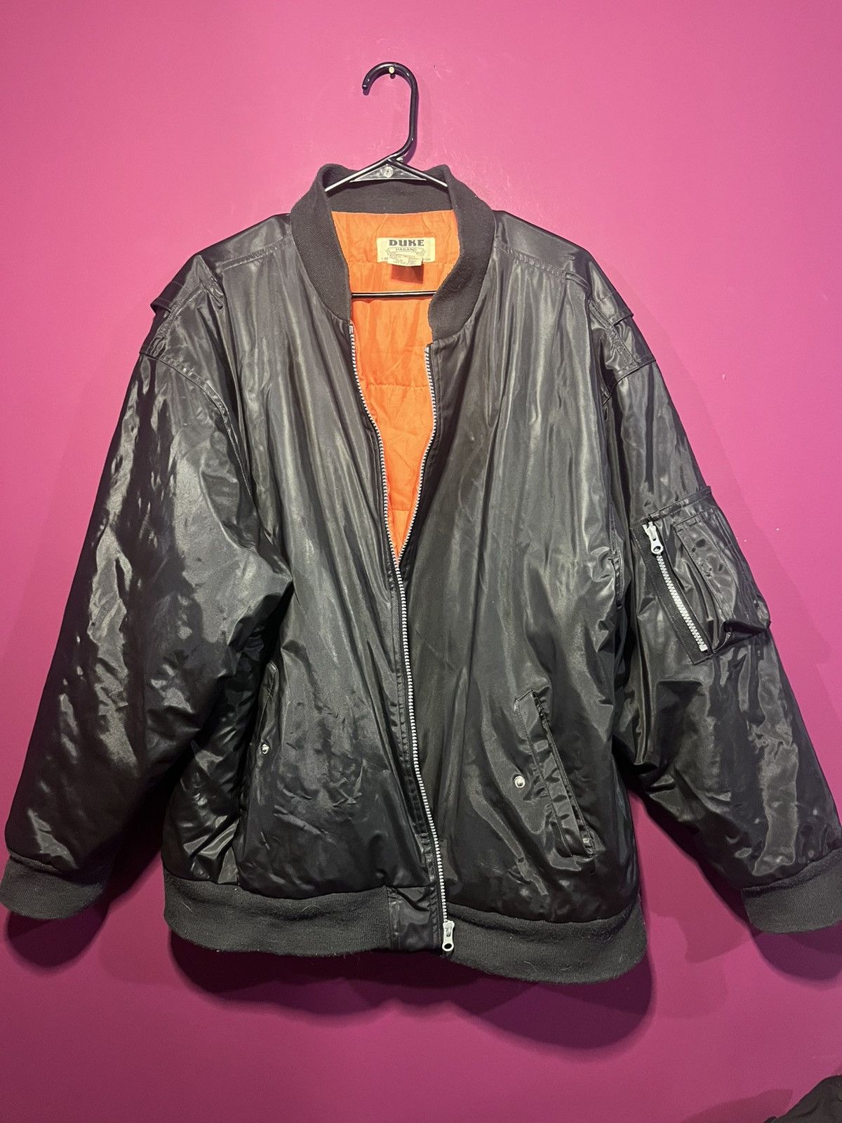 Vintage Black heavy bomber Size US XL / EU 56 / 4 - 1 Thumbnail
