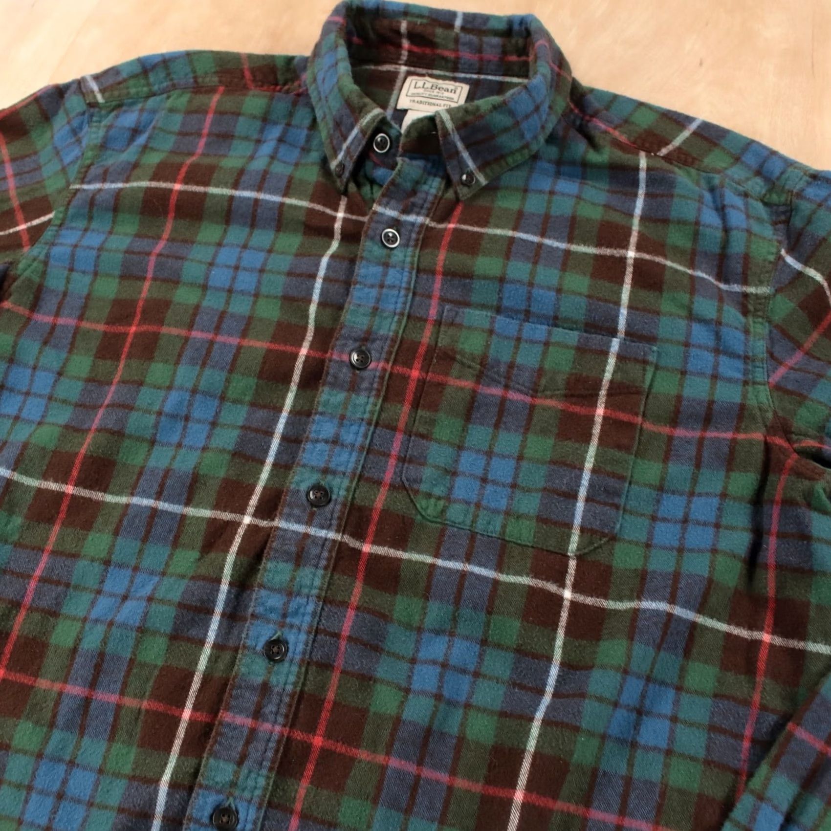 Vintage VINTAGE LL BEAN Traditional Fit scotch tartan plaid cotton flannel shirt LARGE Mens Size US L / EU 52-54 / 3 - 2 Thumbnail