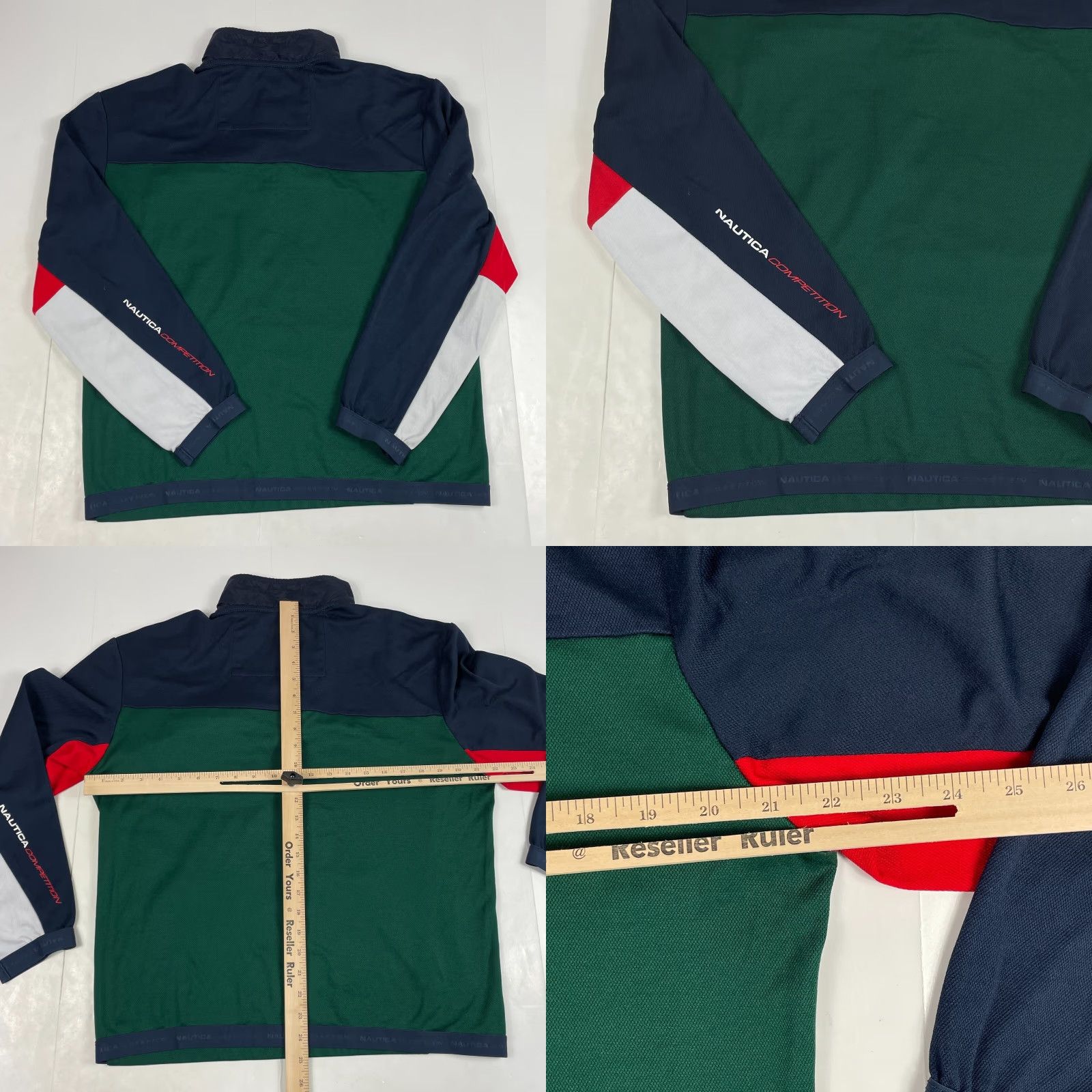 Nautica Nautica Sweater Mens Large Green Competition 1/4 Snap Pullover Hiking Golf Style Pullover Casual Christmas Outdoor Retro Mens Size US L / EU 52-54 / 3 - 8 Thumbnail