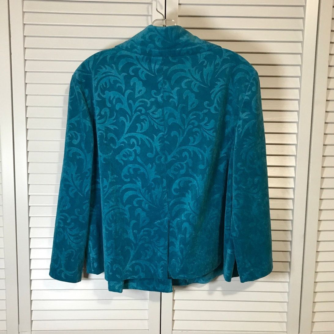 Other R.Q.T Vintage Blue Corduroy Collared ¾ Sleeve Swing Jacket L Size L / US 10 / IT 46 - 2 Thumbnail
