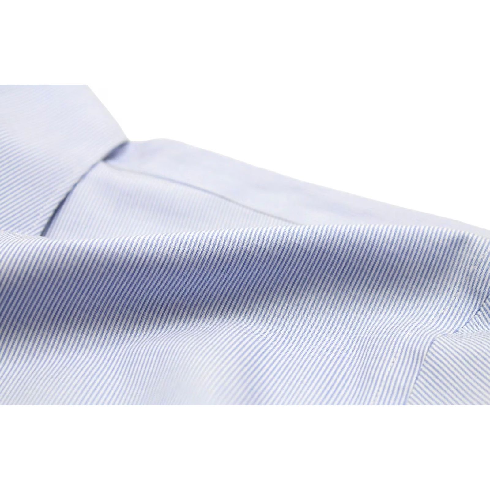 Suitsupply SUITSUPPLY Try On Extra Slim Fit Formal Shirt Men's 44-7 / 17 1/2L Cutaway Neck Blue Pinstripe Cotton Long Sleeve Size 44R - 6 Thumbnail