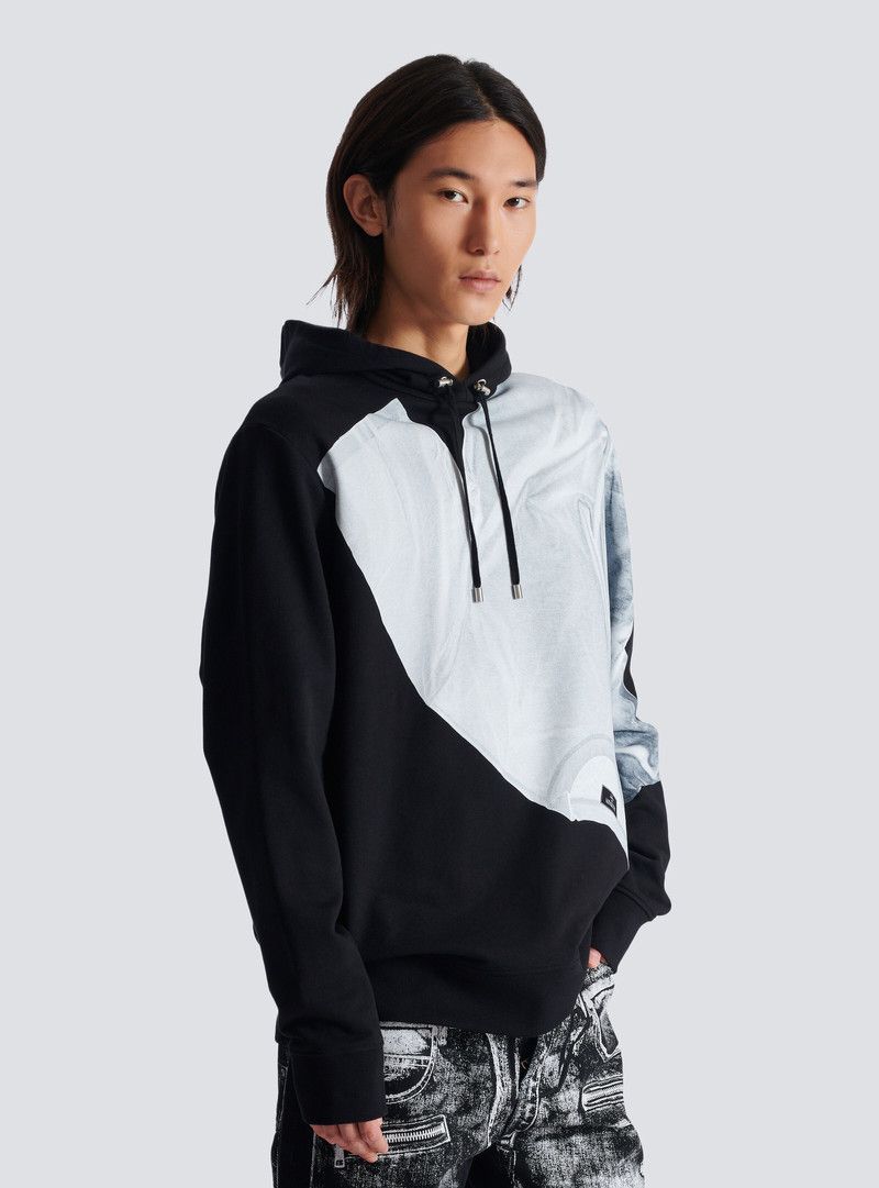 Balmain o1y0426 Hoodie in Black/White Size US M / EU 48-50 / 2 - 3 Thumbnail