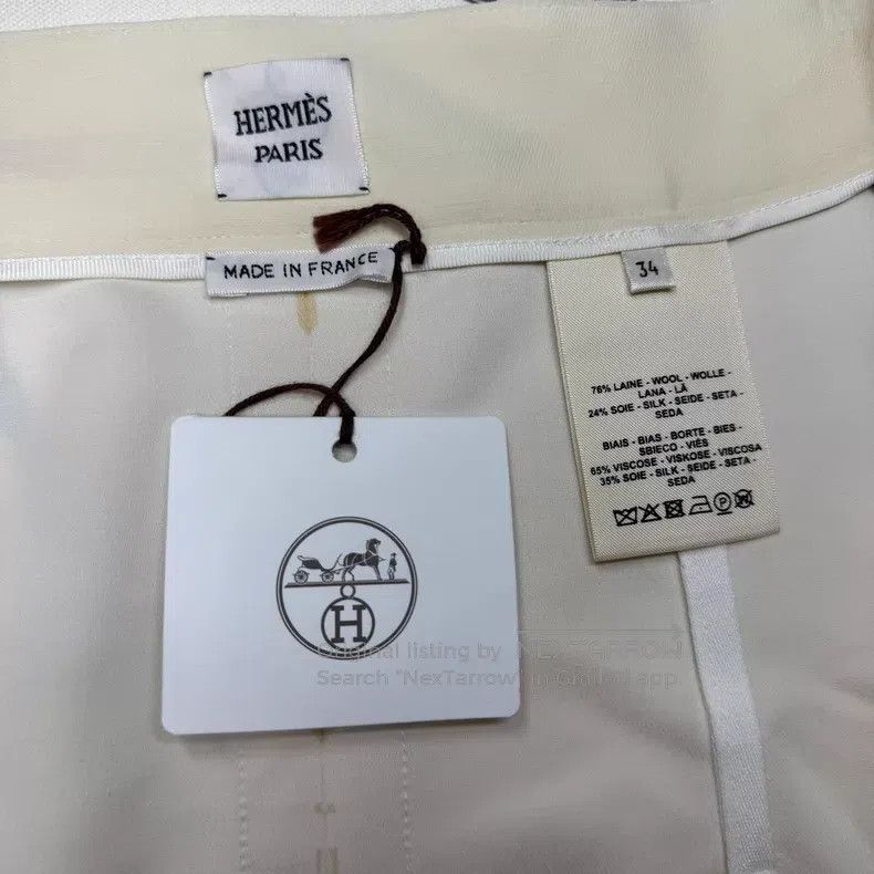 Hermes Hermes Beige Silk Long Skirt Size 42" / US 20 - 4 Thumbnail
