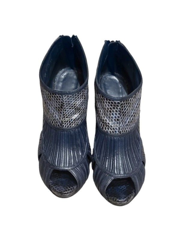 Dior Dior John Galliano Snakeskin Pleated Leather Booties c.2008 Size US 8 / IT 38 - 6 Thumbnail