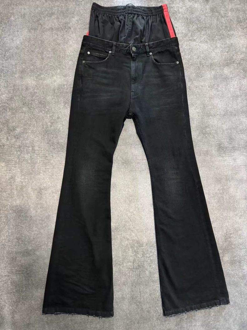 Balenciaga Balenciaga size XS Double waist stitching flared jeans Size US 27 - 1 Thumbnail