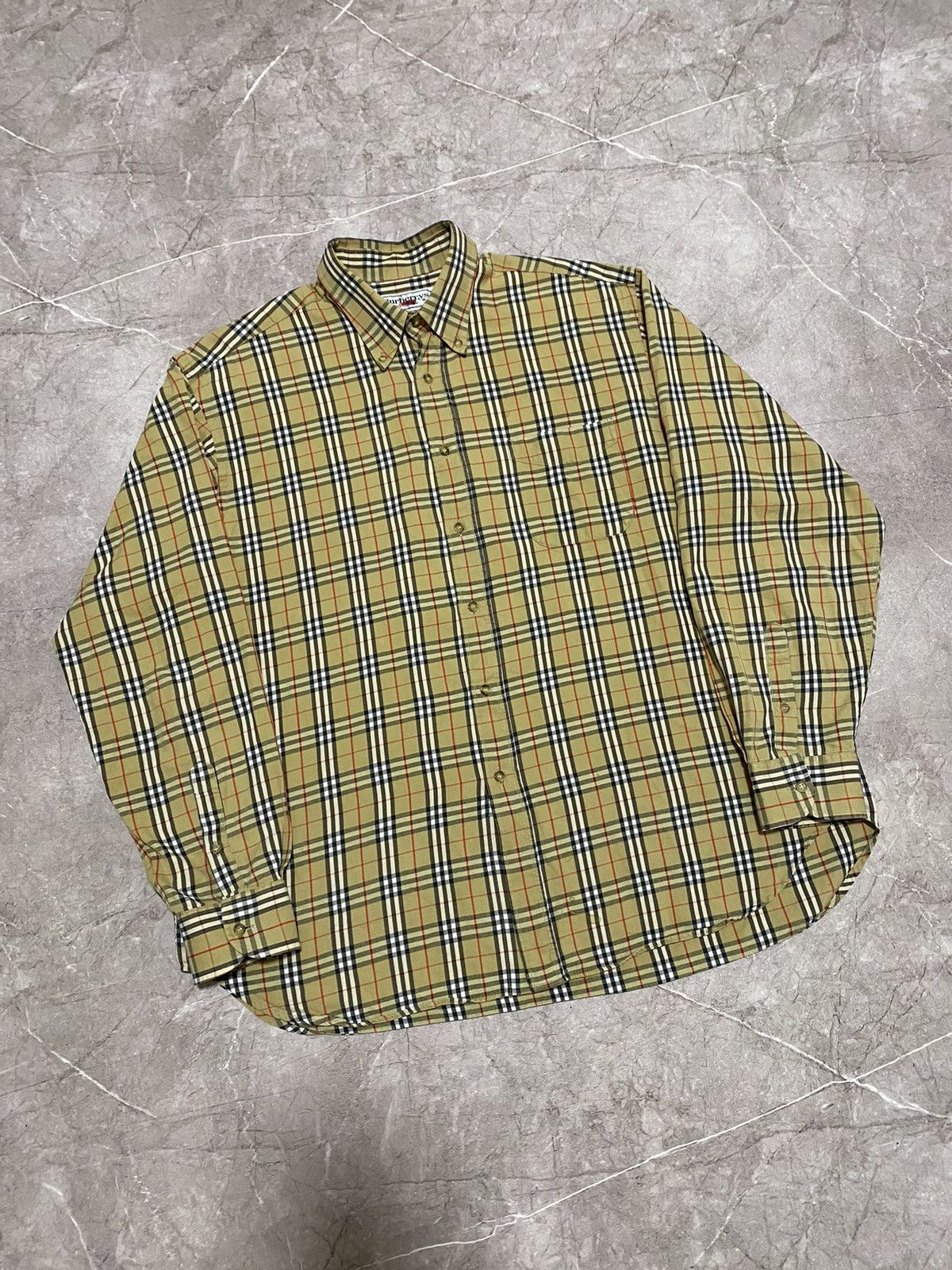 Vintage 90s Burberrys of London Button Nova Check Shirt Y2K