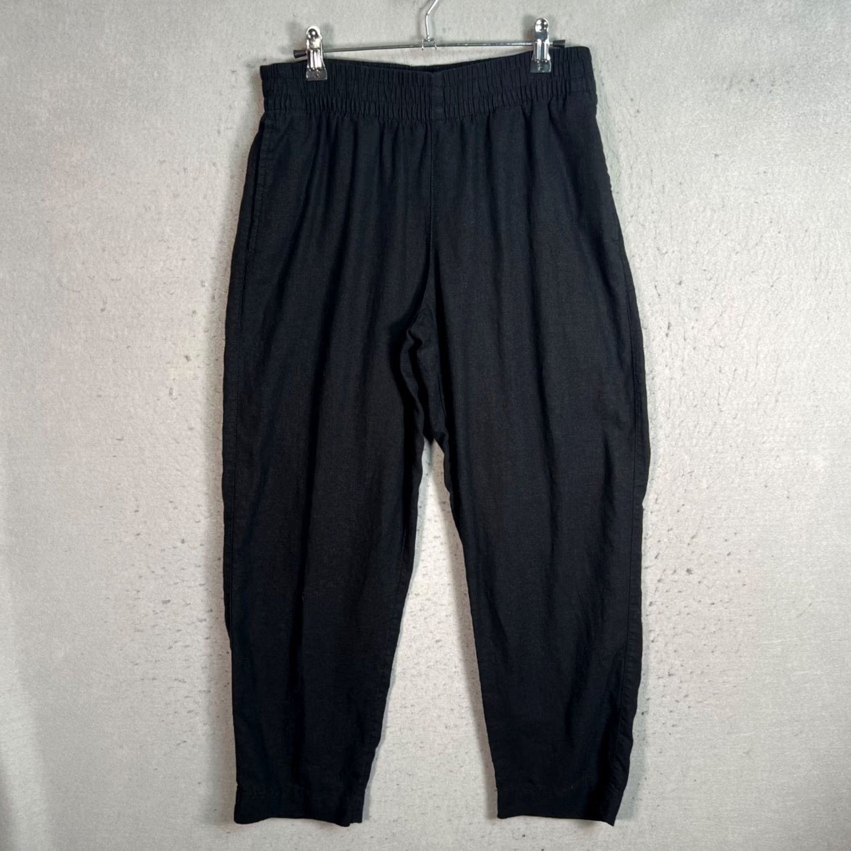 Old Navy Old Navy Pants Womens Small Black High-Rise Straight Comfort Waist Linen Blend Size 28" / US 6 / IT 42 - 2 Thumbnail
