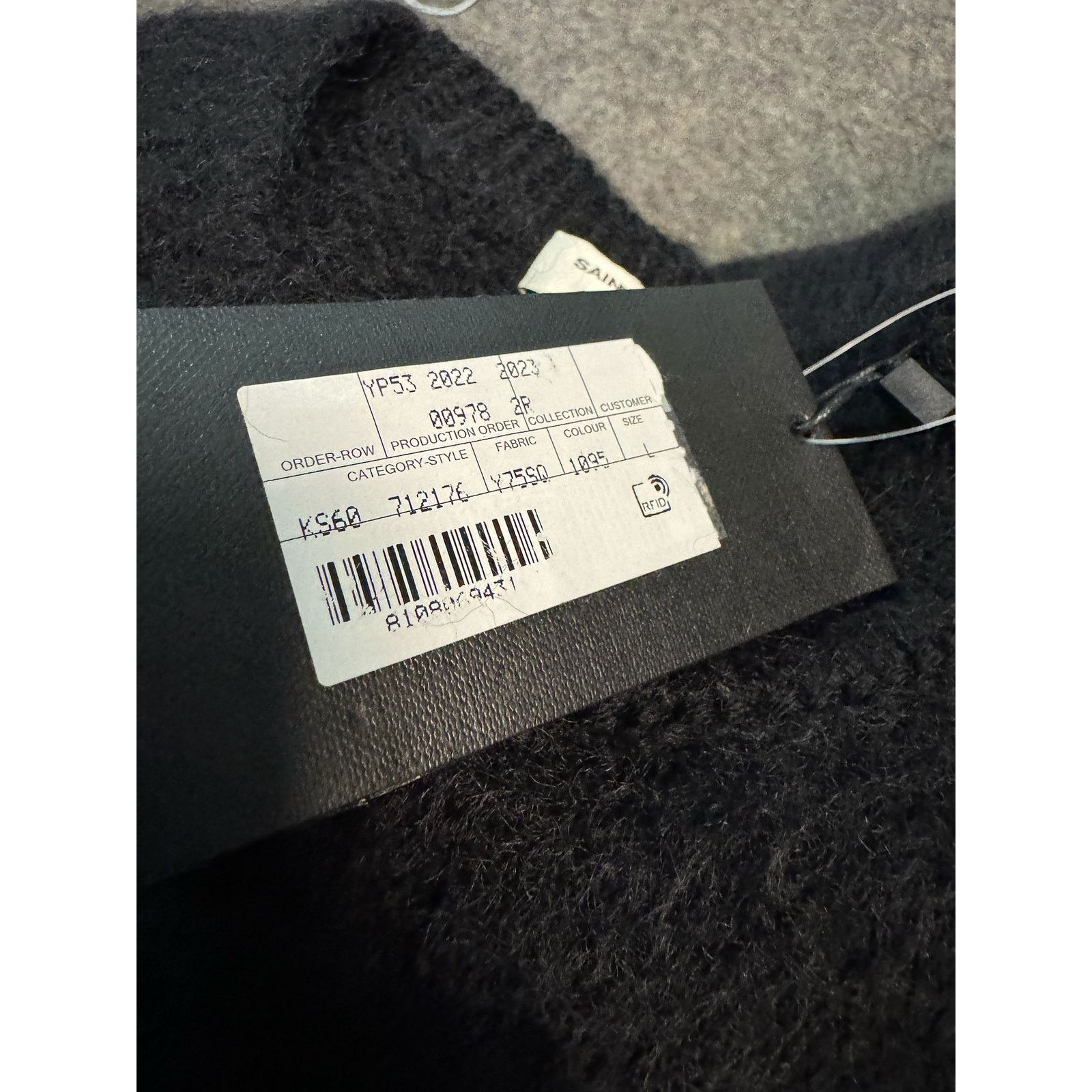 Saint Laurent Paris o1rshd1 Q:2 / Jacquard Sweater in Noir/Naturel Size US L / EU 52-54 / 3 - 15 Thumbnail