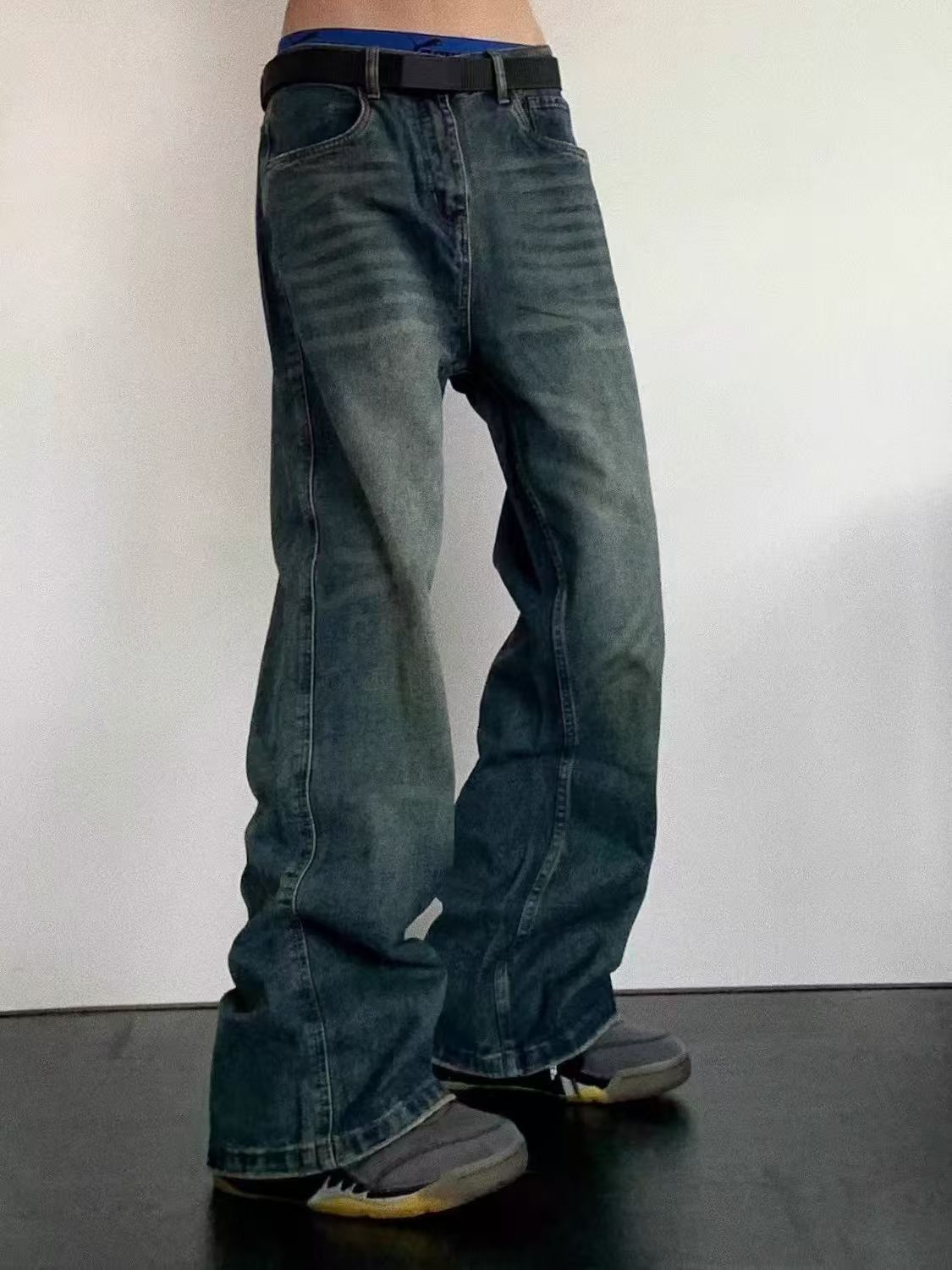 Japanese Brand × Jean Blue Low Rise Vintage Wash Straight Jeans Size US 32 / EU 48 - 3 Thumbnail