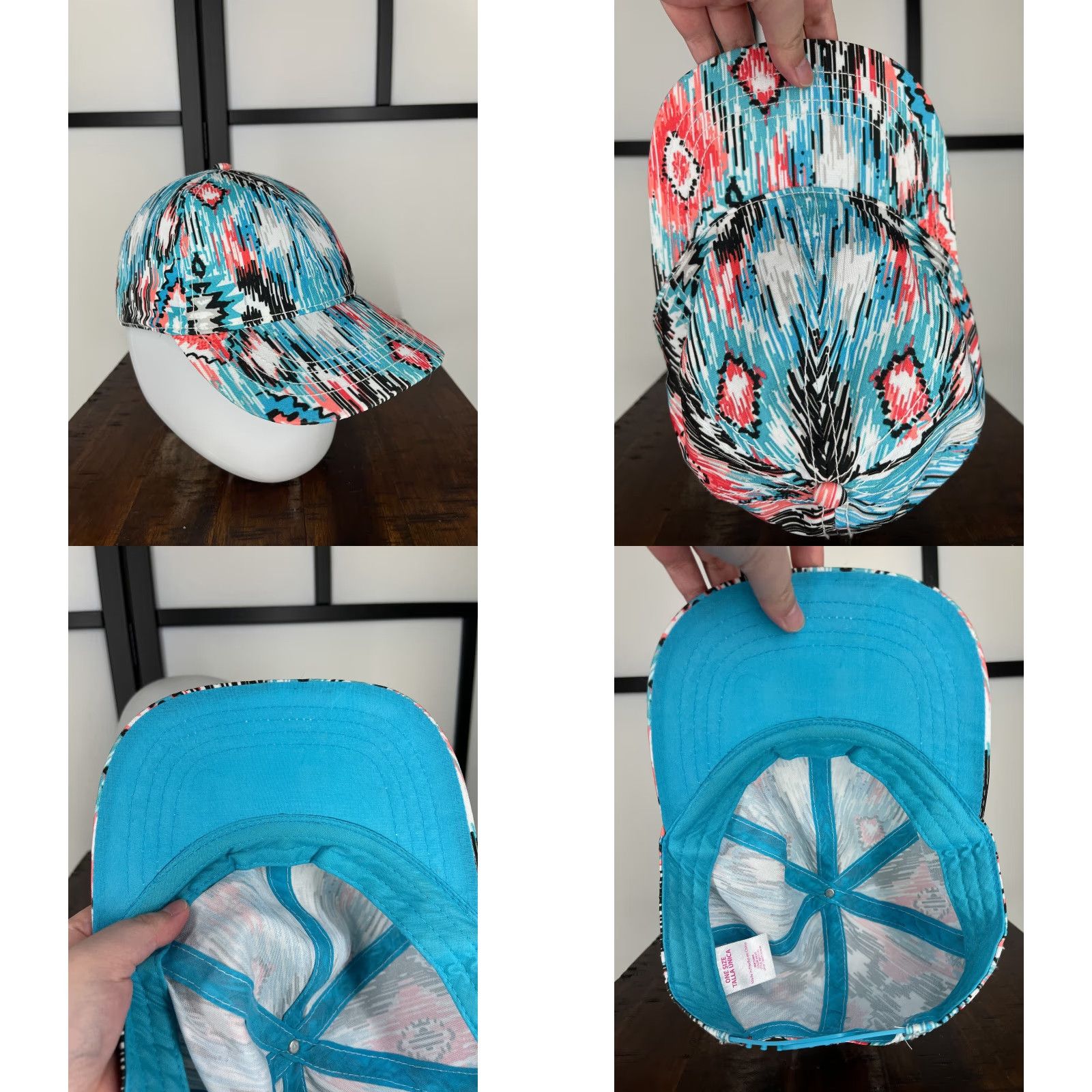 Walmart Walmart Hat Snap Back One Size Adult White Blue Multicolor Southwestern Aztec Size ONE SIZE - 8 Thumbnail