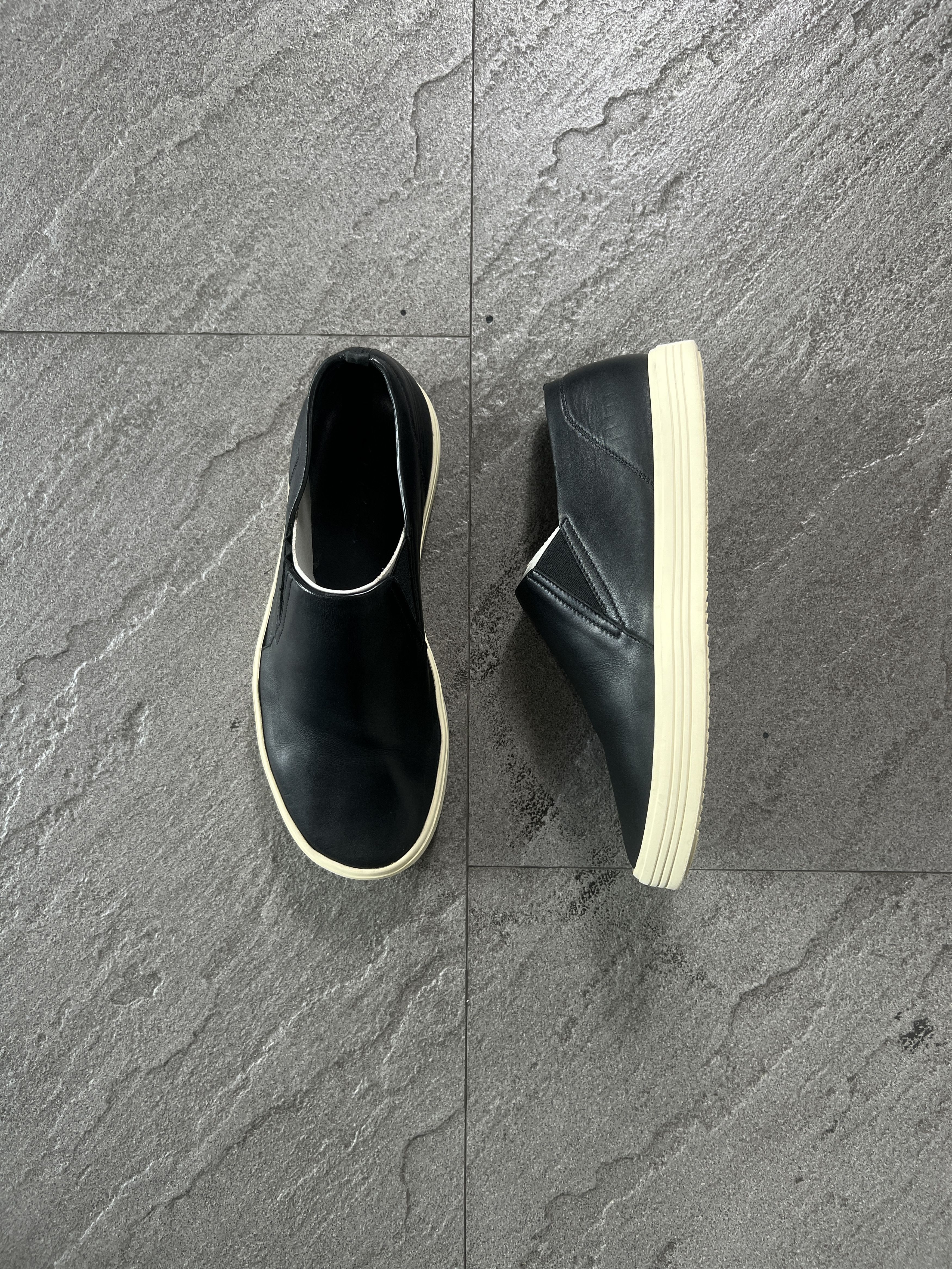 Rick Owens Rick Owens Leather Slip On Sneakers Black Size 40 Italy Size US 7 / EU 40 - 1 Thumbnail