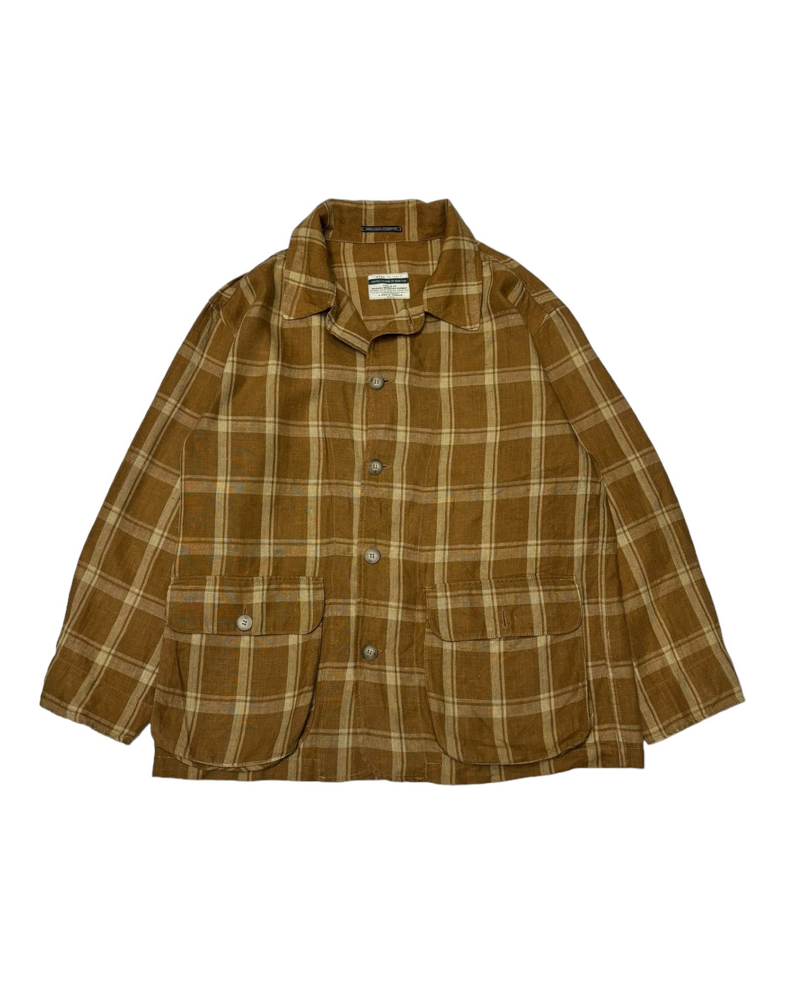 UNITED COLORS OF BENETTON TARTAN CHECKERED CHORE JACKET