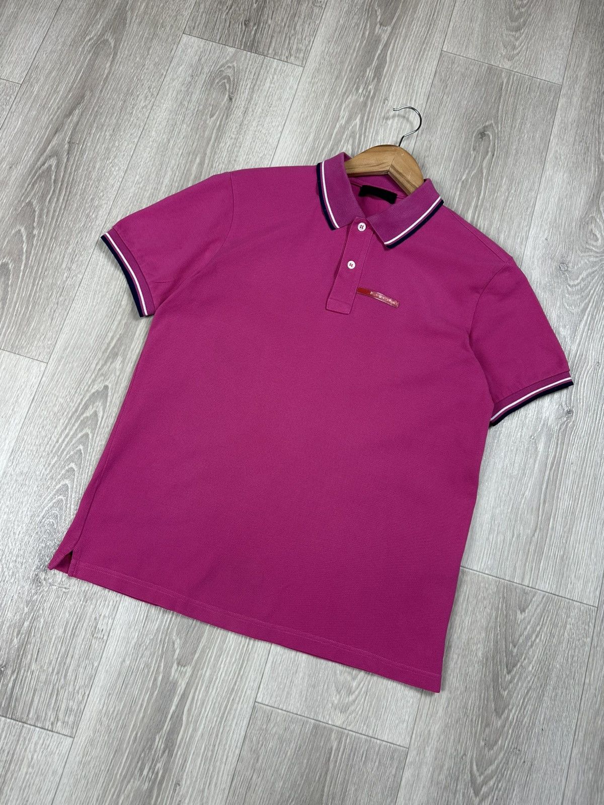 Prada PRADA Pink Polos Shirt Red Tab Size L Size US L / EU 52-54 / 3 - 3 Thumbnail