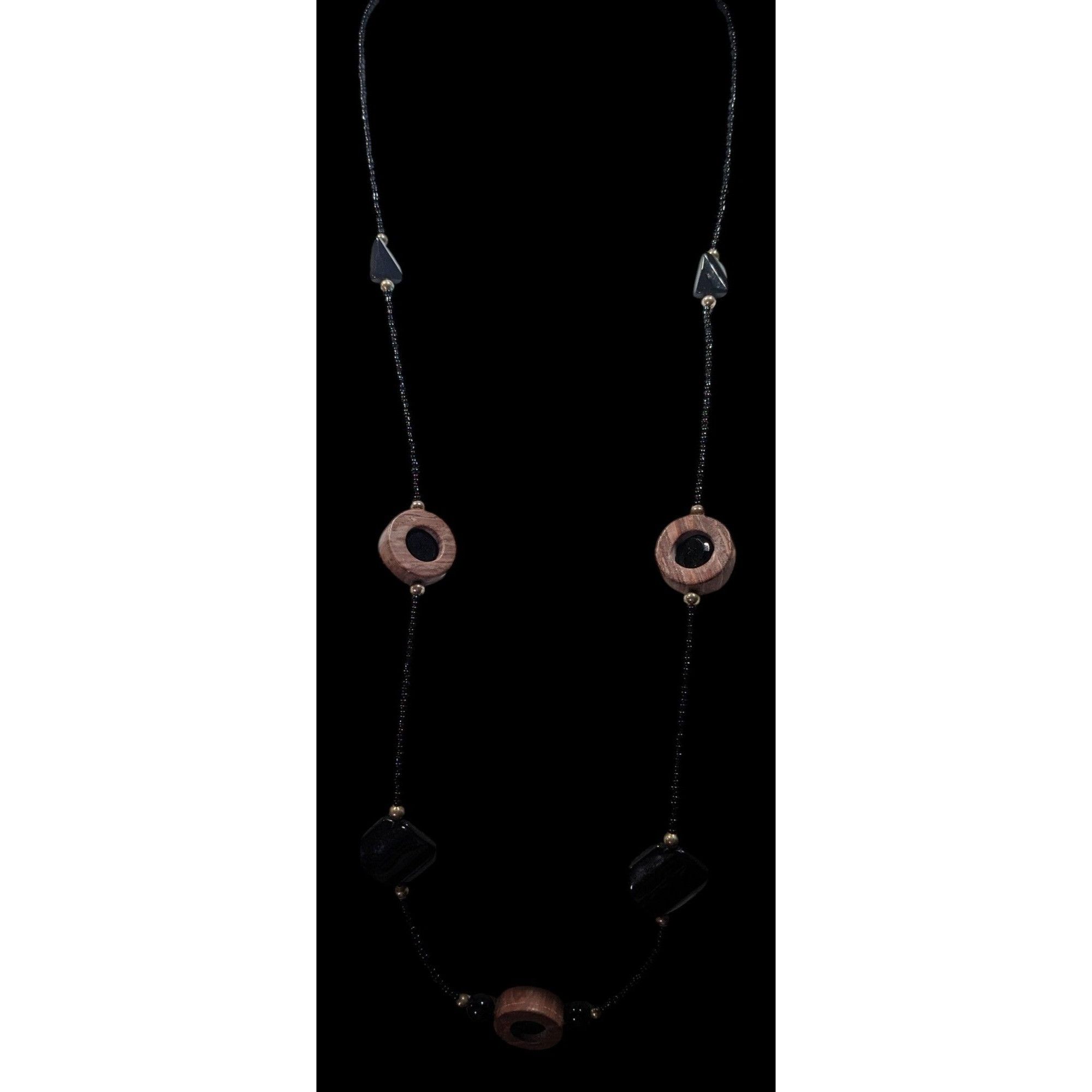 Other Handmade Unique Wood And Glass Beaded Necklace Size ONE SIZE - 5 Thumbnail