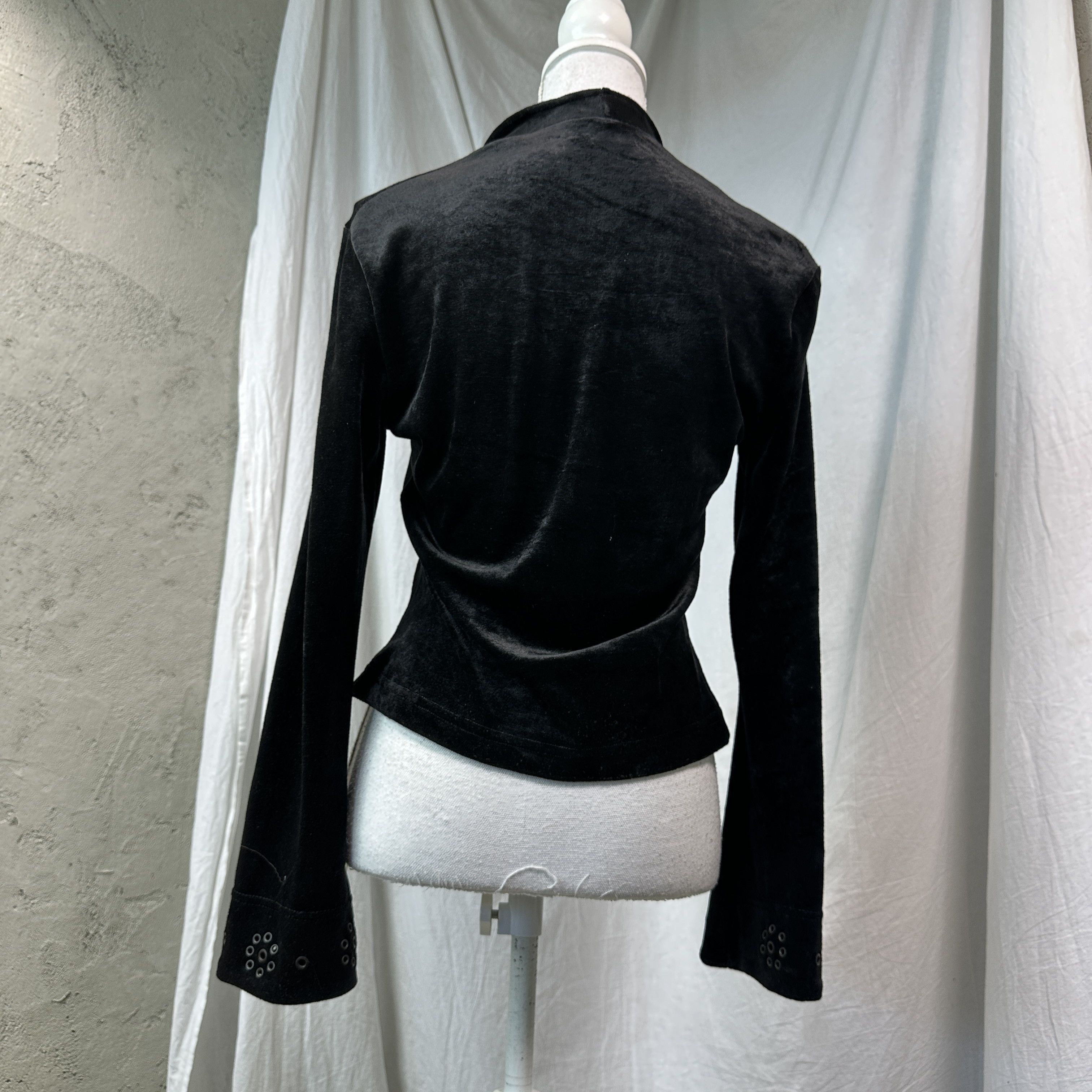 Vintage Vintage Avant Garde Fitted Morgan Velvet Eyelets Top 00s Size M / US 6-8 / IT 42-44 - 3 Thumbnail