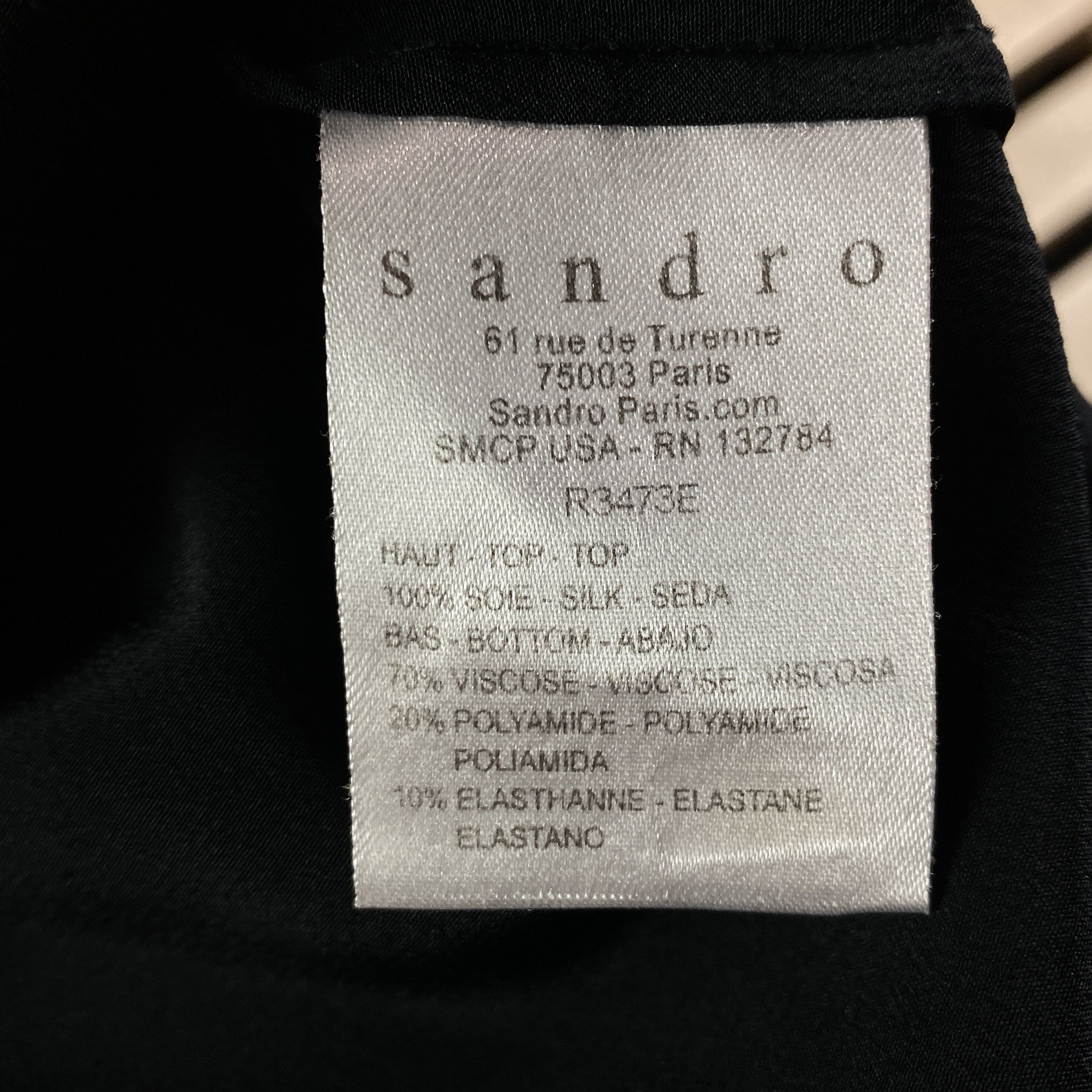 Sandro Womens Short Sleeve Dress Sandro Size 1 Silk Size S / US 4 / IT 40 - 5 Thumbnail