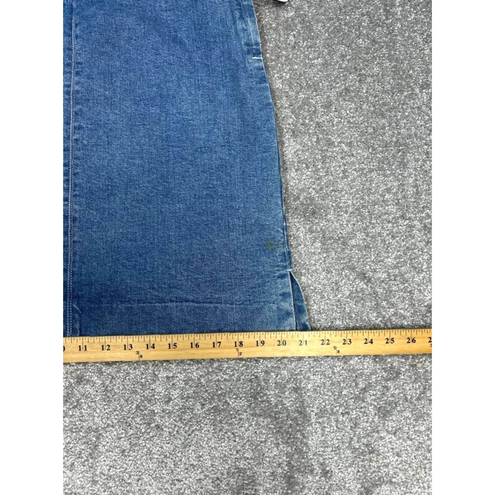 Ralph Lauren VINTAGE Lauren Ralph Lauren Pencil Skirt Womens 10 Blue Denim Cotton Side Slit Size 32" / US 10 / IT 46 - 5 Thumbnail