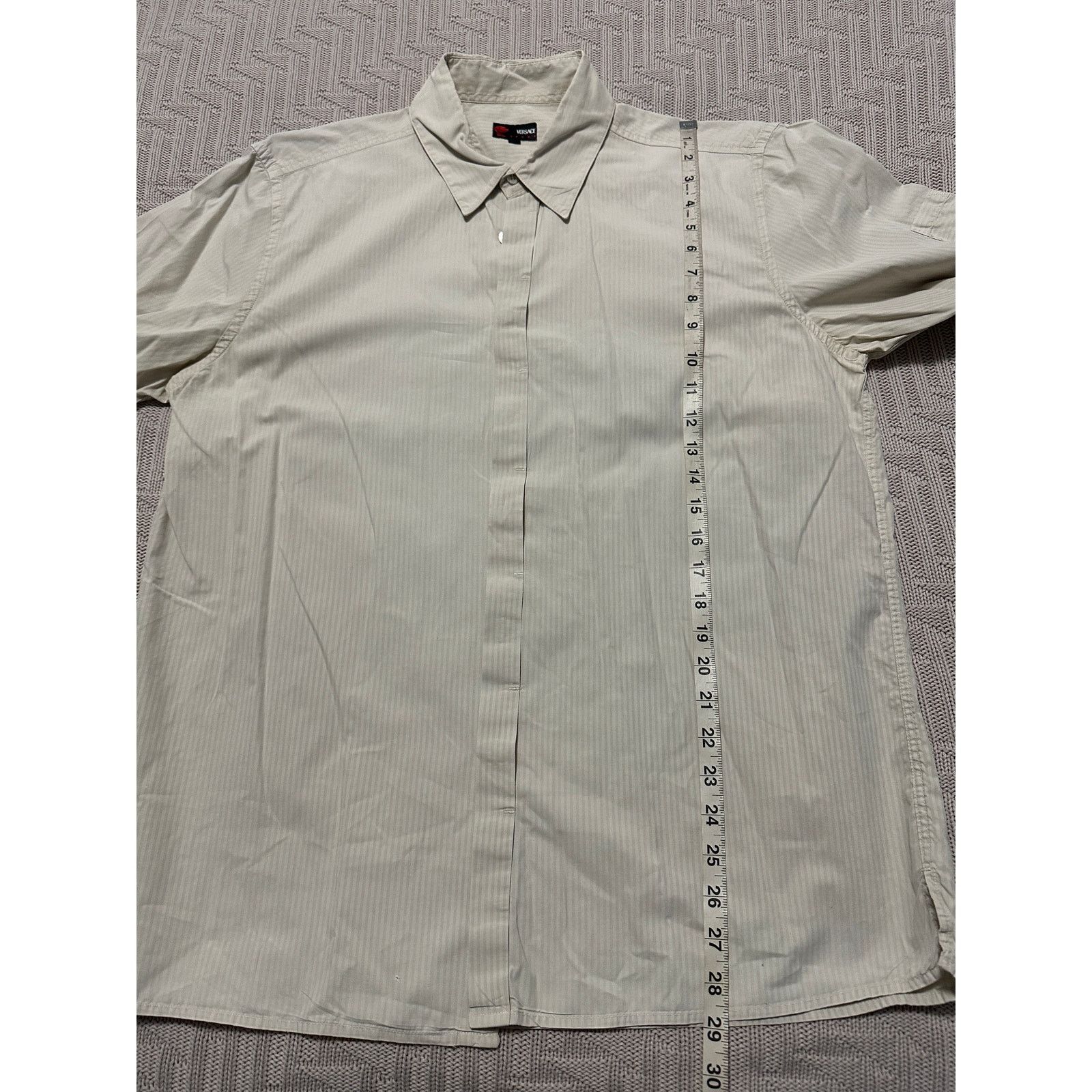 Versace Versace cream damask stripe short sleeve button down size L Size US L / EU 52-54 / 3 - 9 Thumbnail
