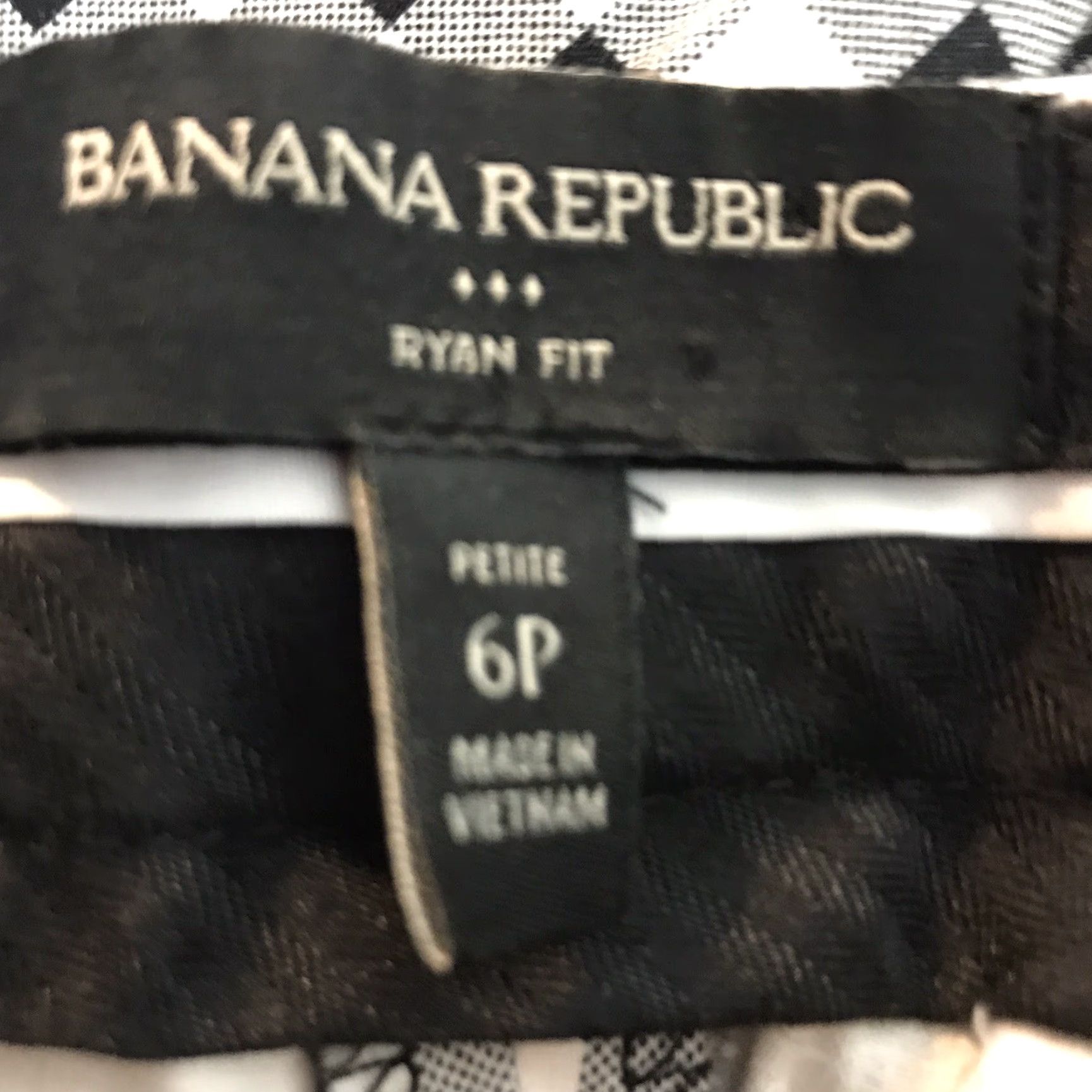 Banana Republic VINTAGE Banana Republic Dress Pants Womens Size 6P Check Tapered Trousers Fall Spring Summer Black/White Size 28" / US 6 / IT 42 - 7 Thumbnail