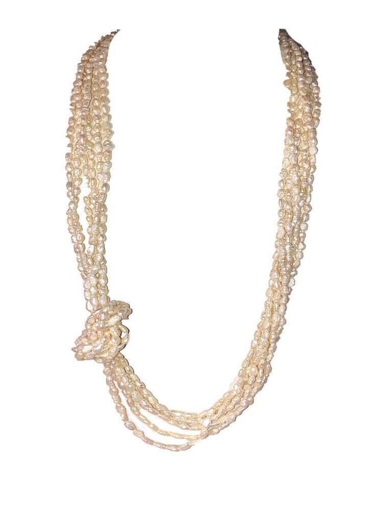 Designer Vintage Freshwater Pearl Bead Multi Strand Necklace Size ONE SIZE - 2 Thumbnail