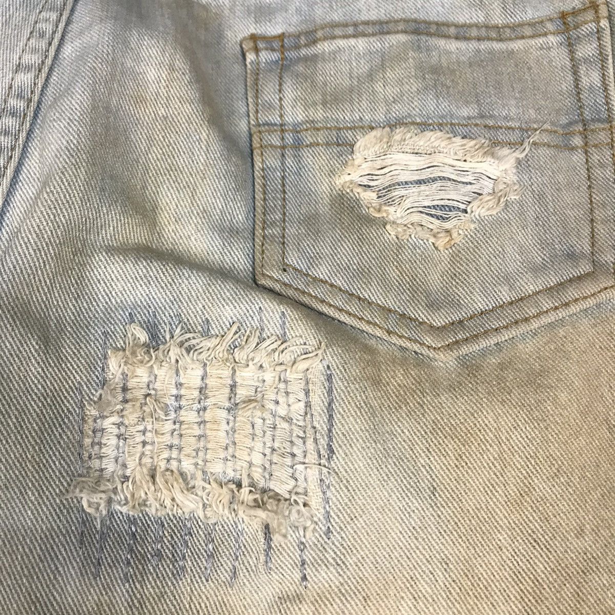 14th Addiction × If Six Was Nine × Le Grande Bleu (L.G.B.) FLARE💀RIPPED DISTRESSED LIGHT RUSTY LGB STYLE DENIM PANTS Size US 32 / EU 48 - 15 Thumbnail